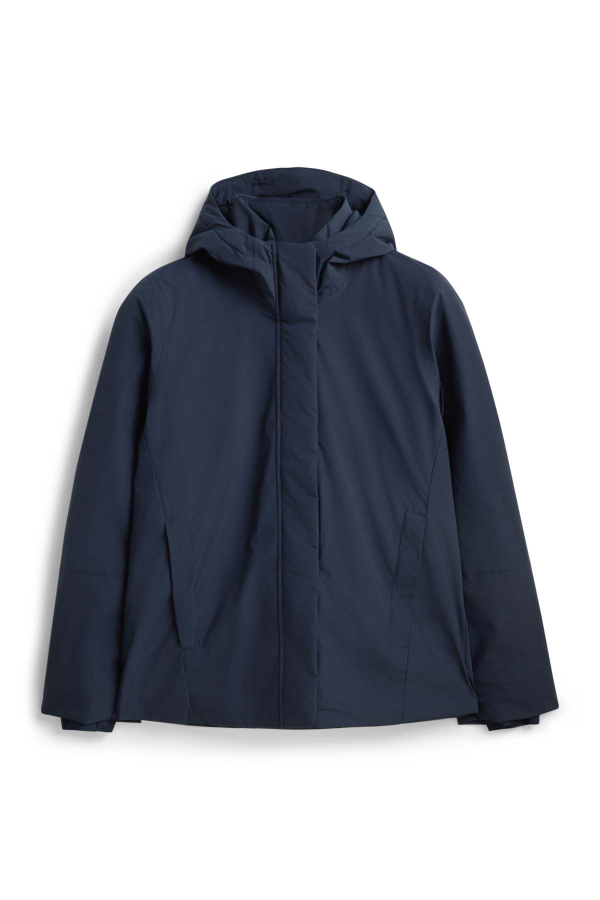 Technical jacket with hood - lined - waterproof - dark blue