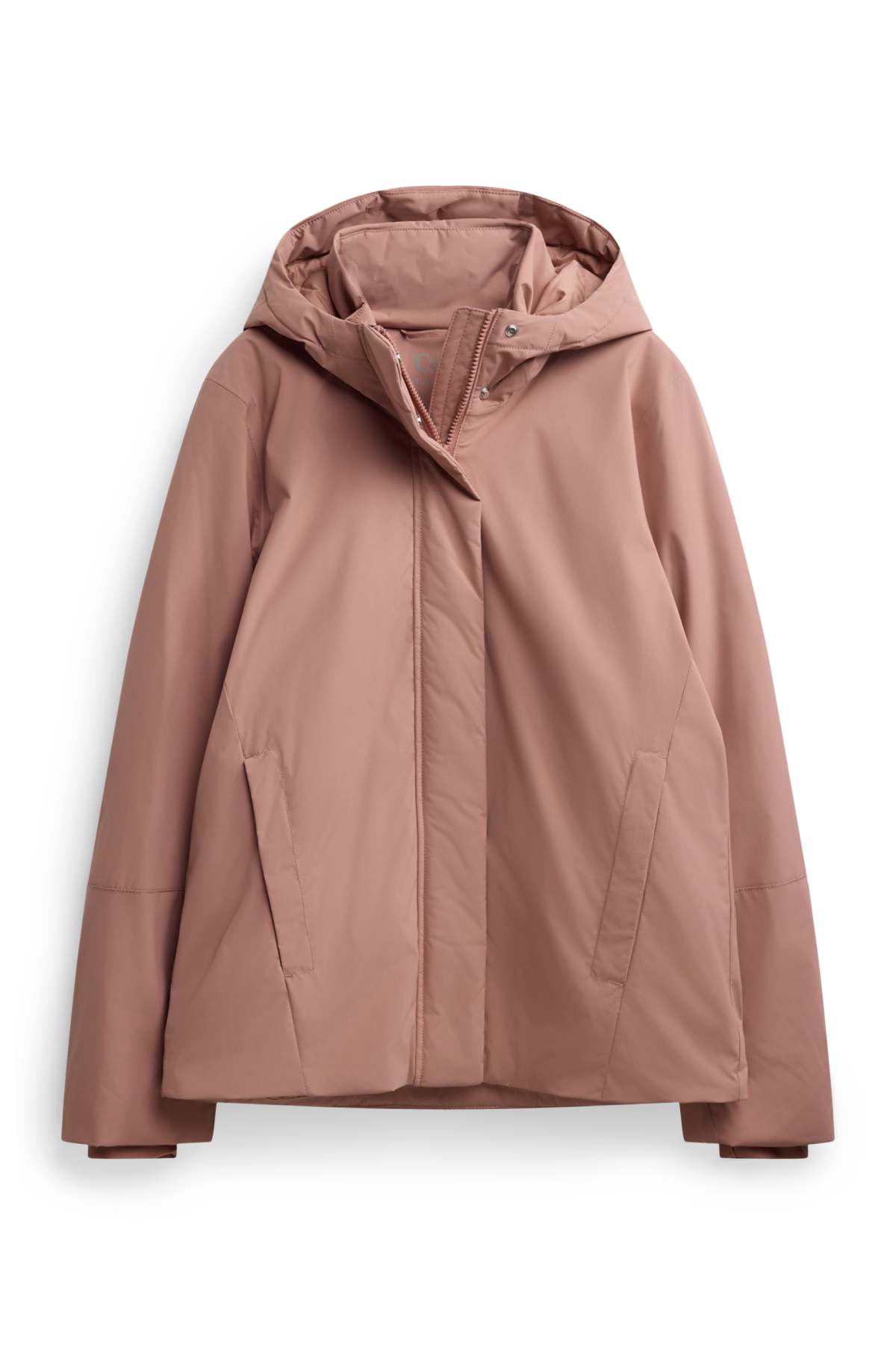 Technical jacket with hood - lined - waterproof - rose