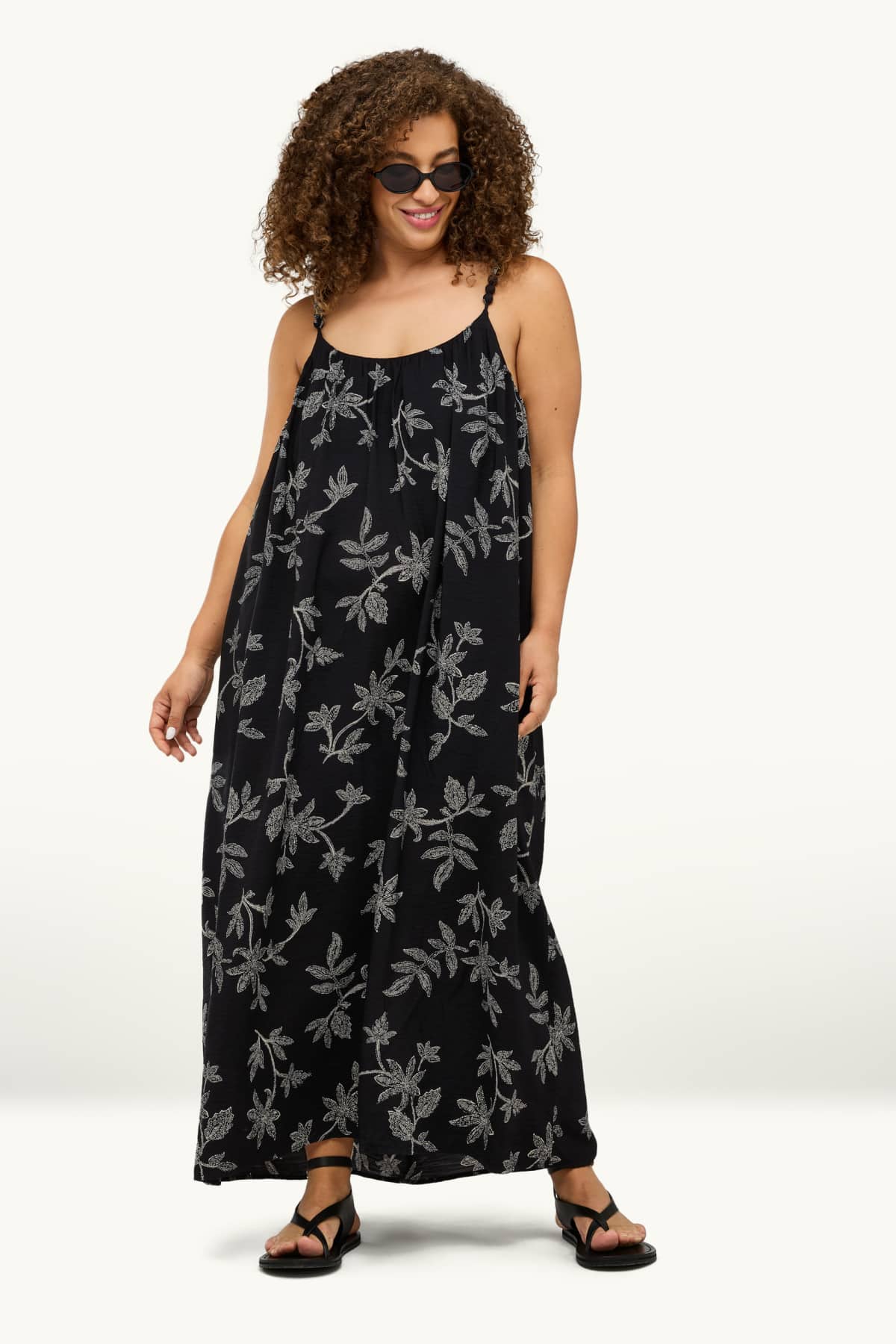 Dress - straight fit - patterned - black