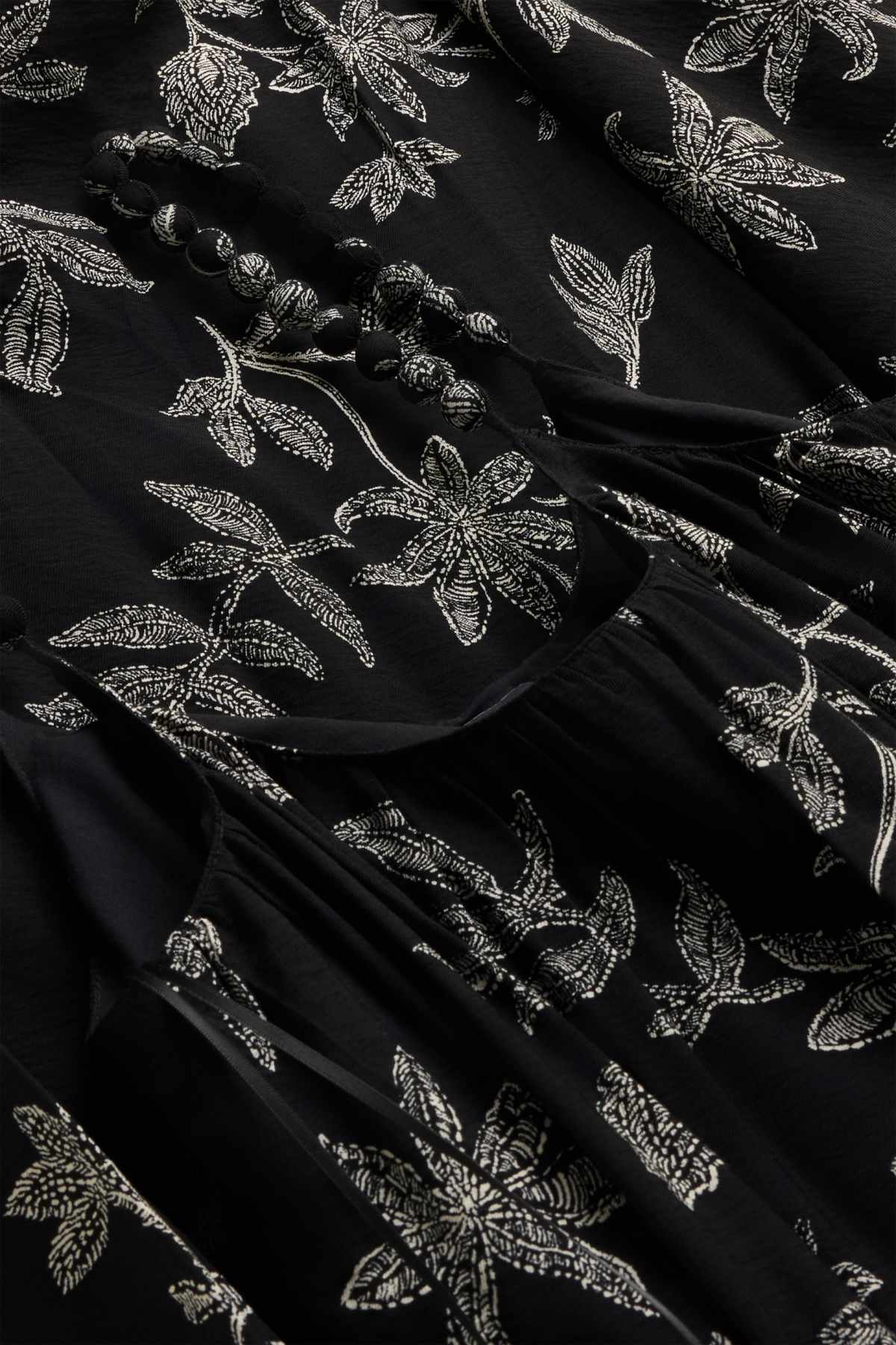 Dress - straight fit - patterned - black