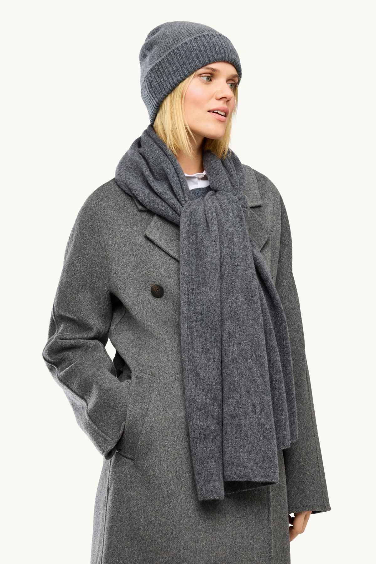 Cashmere scarf - gray-melange