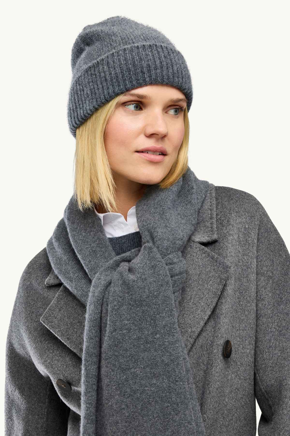 Cashmere scarf - gray-melange