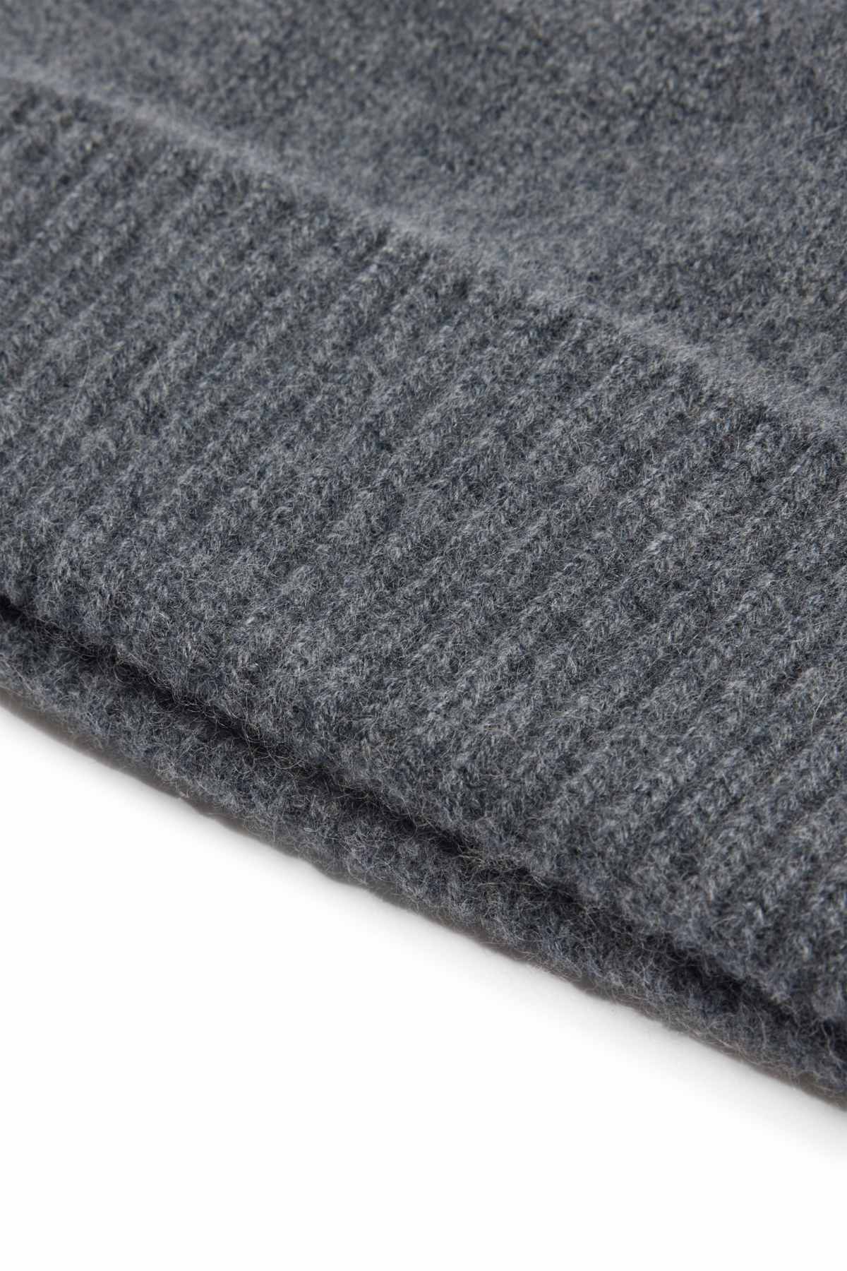 Cashmere beanie - dark gray melange