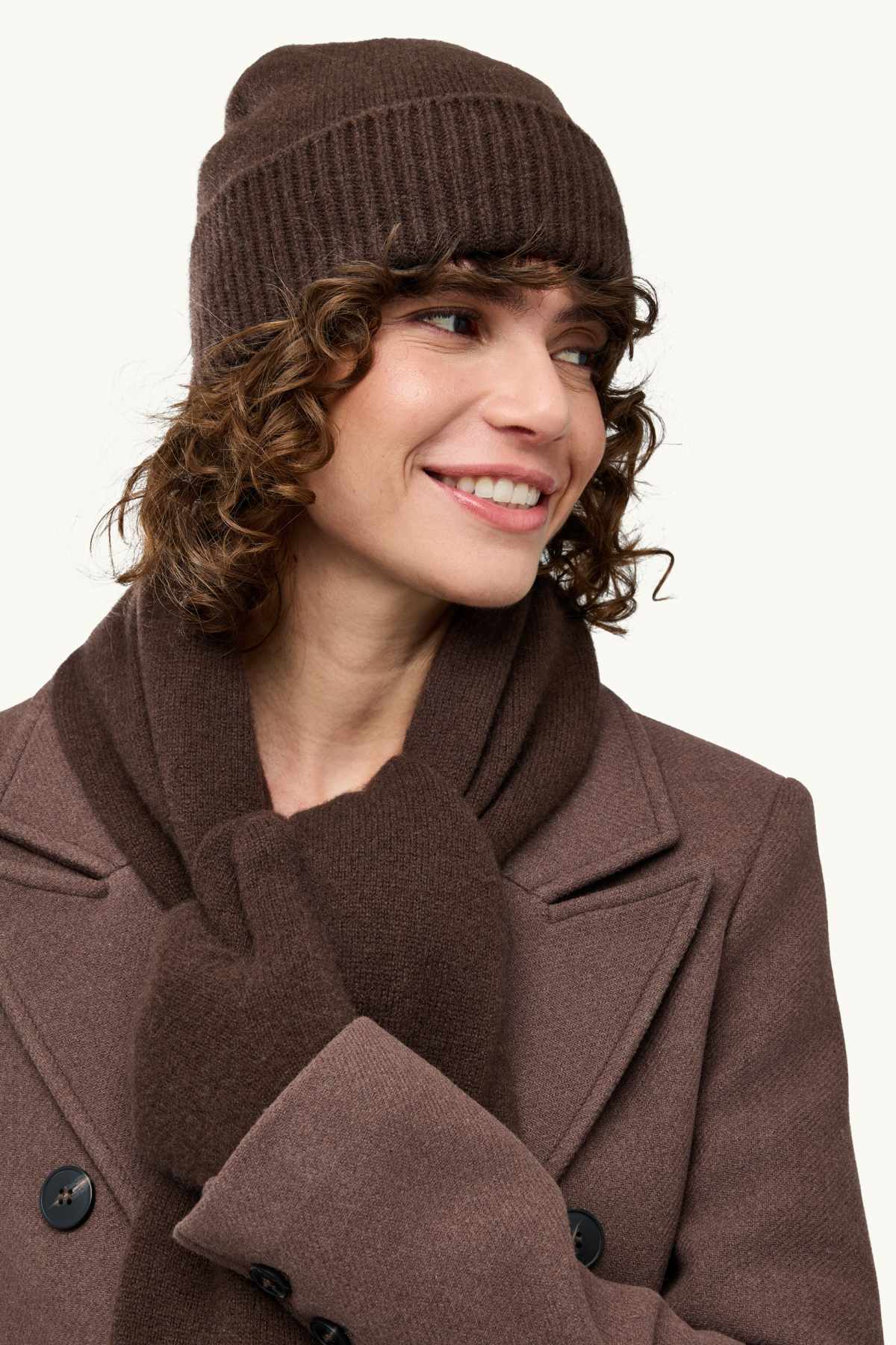 Cashmere beanie - brown