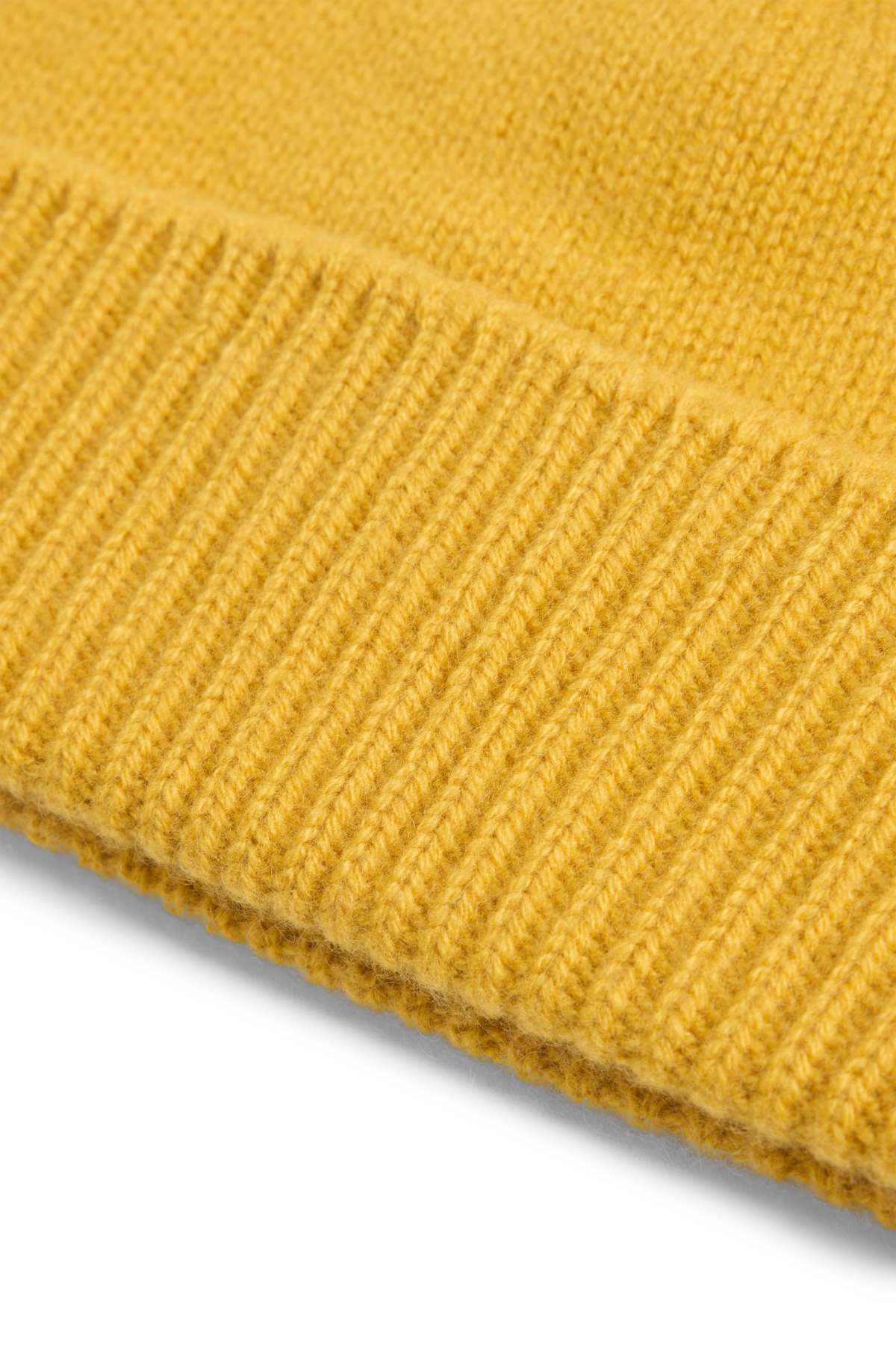 Cashmere beanie - mustard yellow