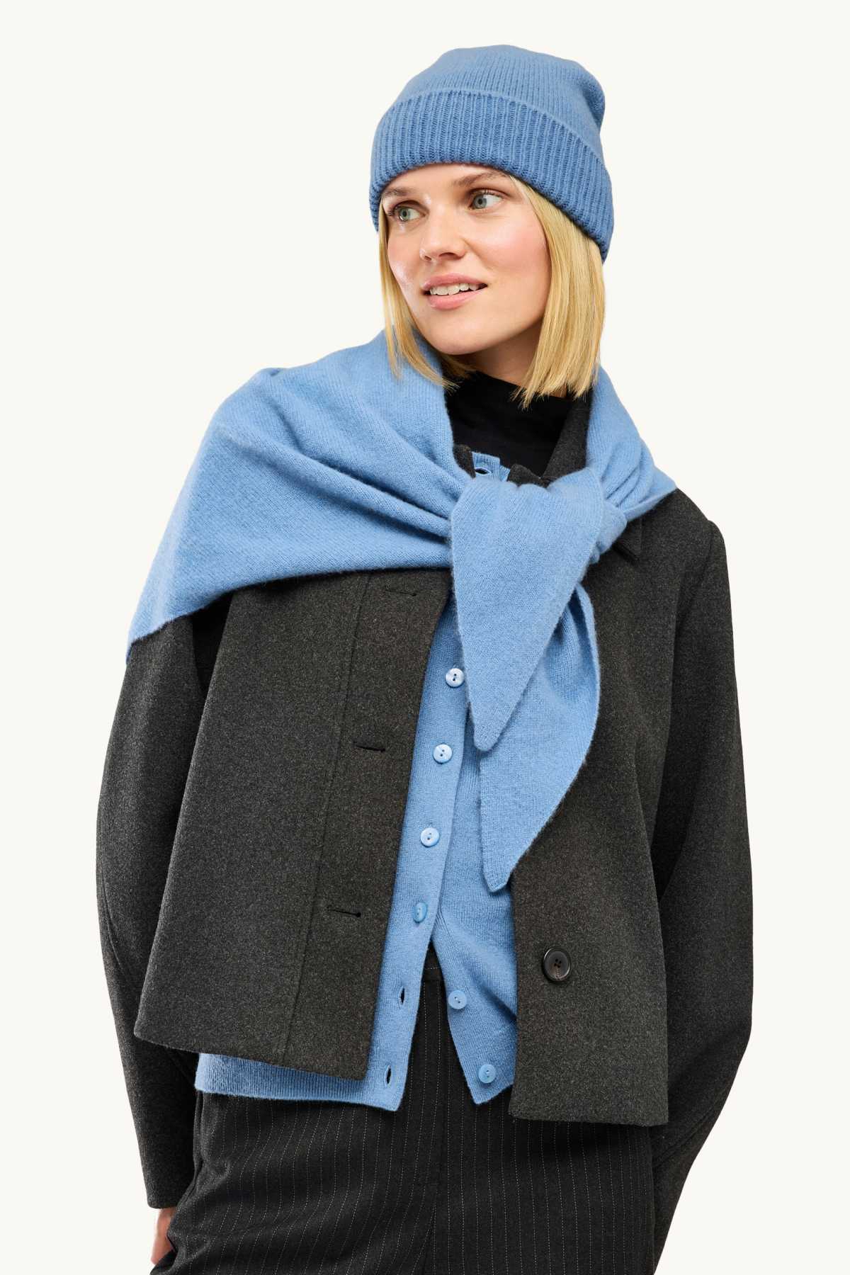 Cashmere beanie - blue