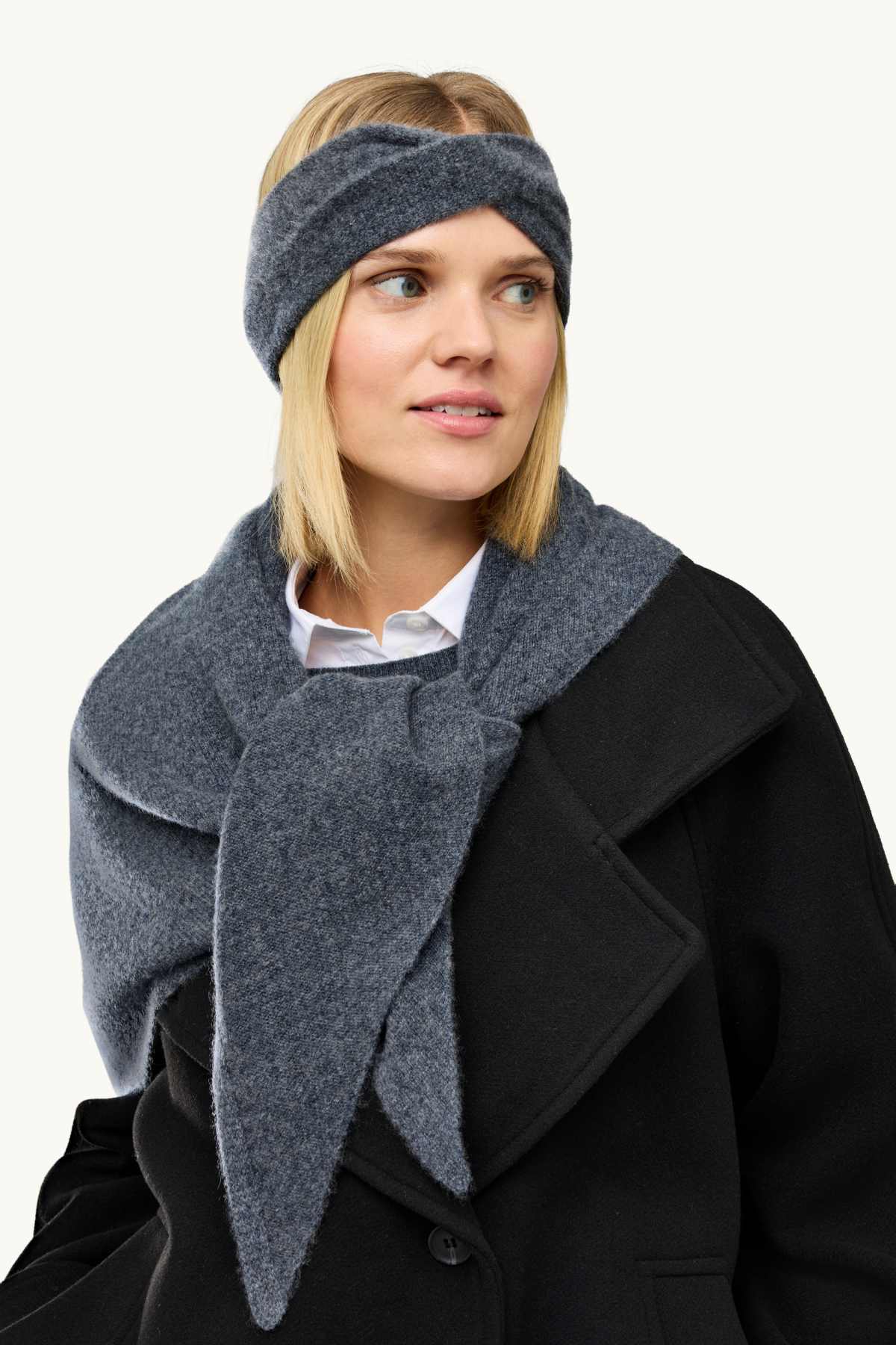 Cashmere scarf - dark gray