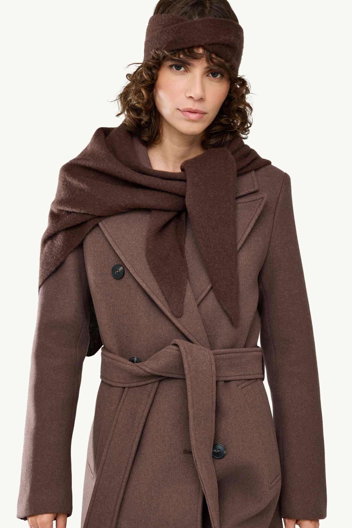 Cashmere scarf - dark brown