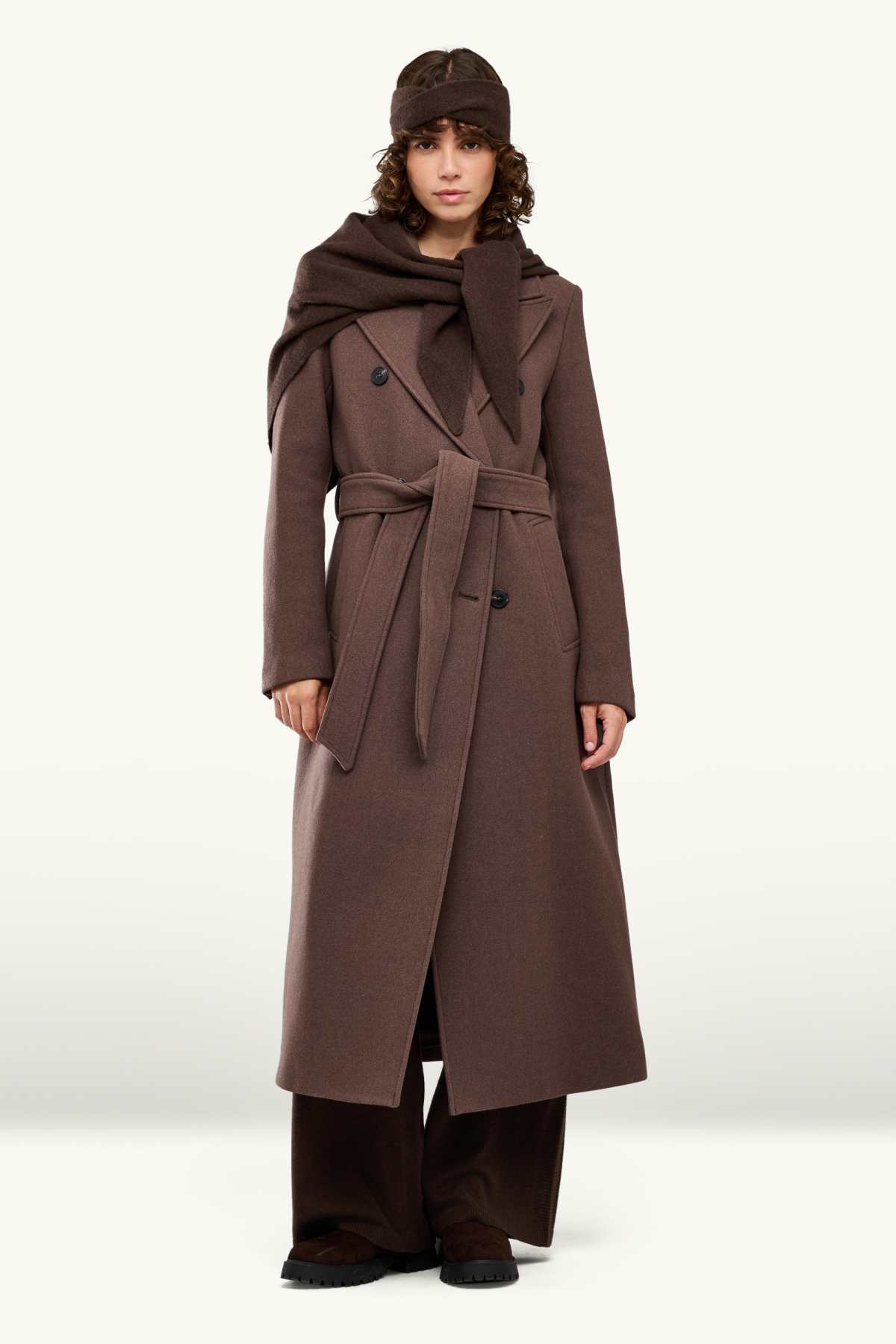 Cashmere scarf - dark brown