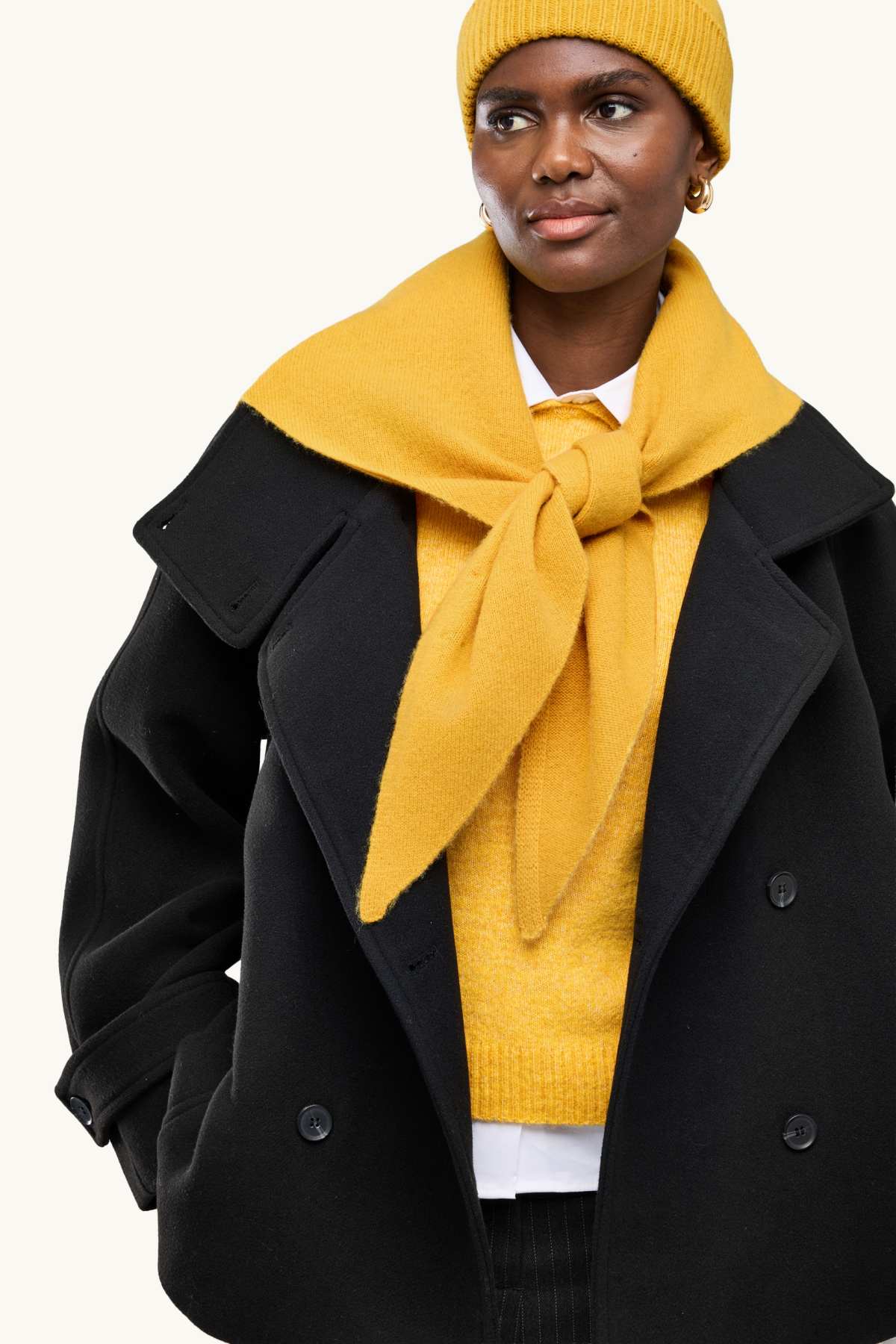 Cashmere scarf - mustard yellow