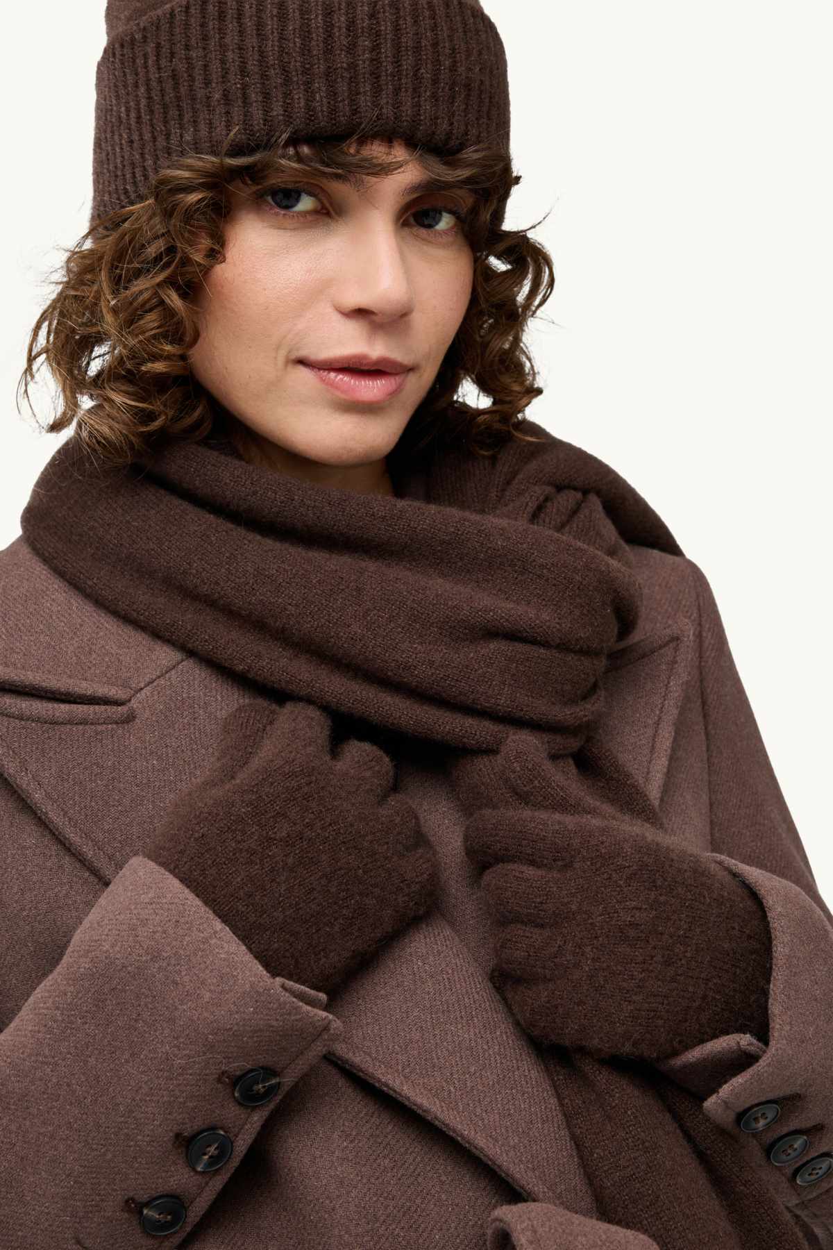 Cashmere gloves - brown