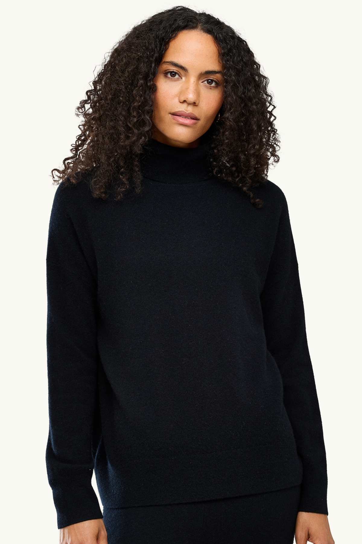 Cashmere turtleneck jumper - black