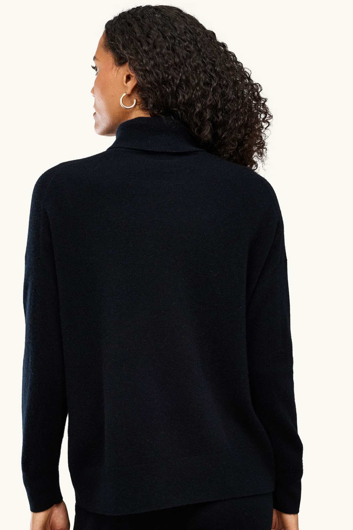 Cashmere turtleneck jumper - black