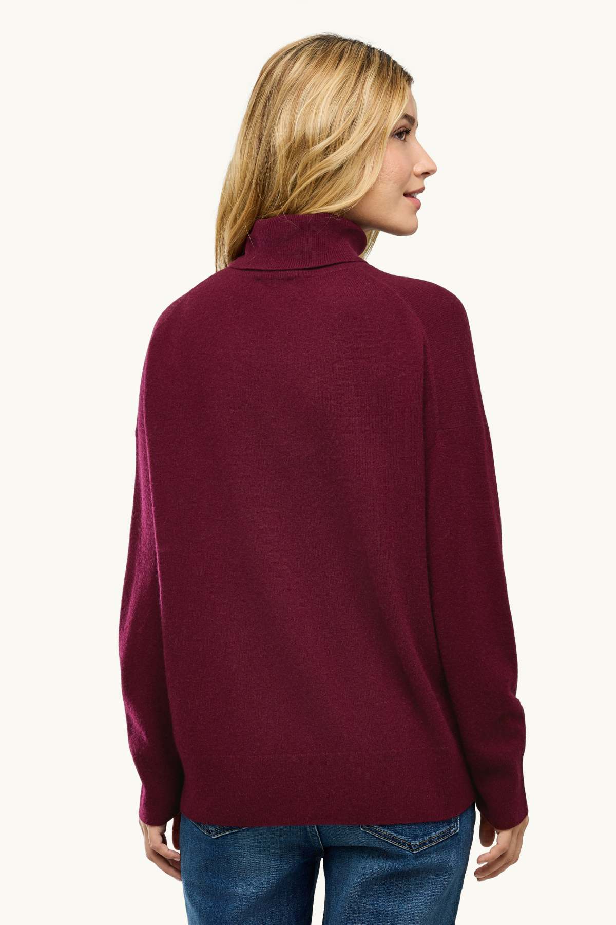 Cashmere turtleneck jumper - bordeaux