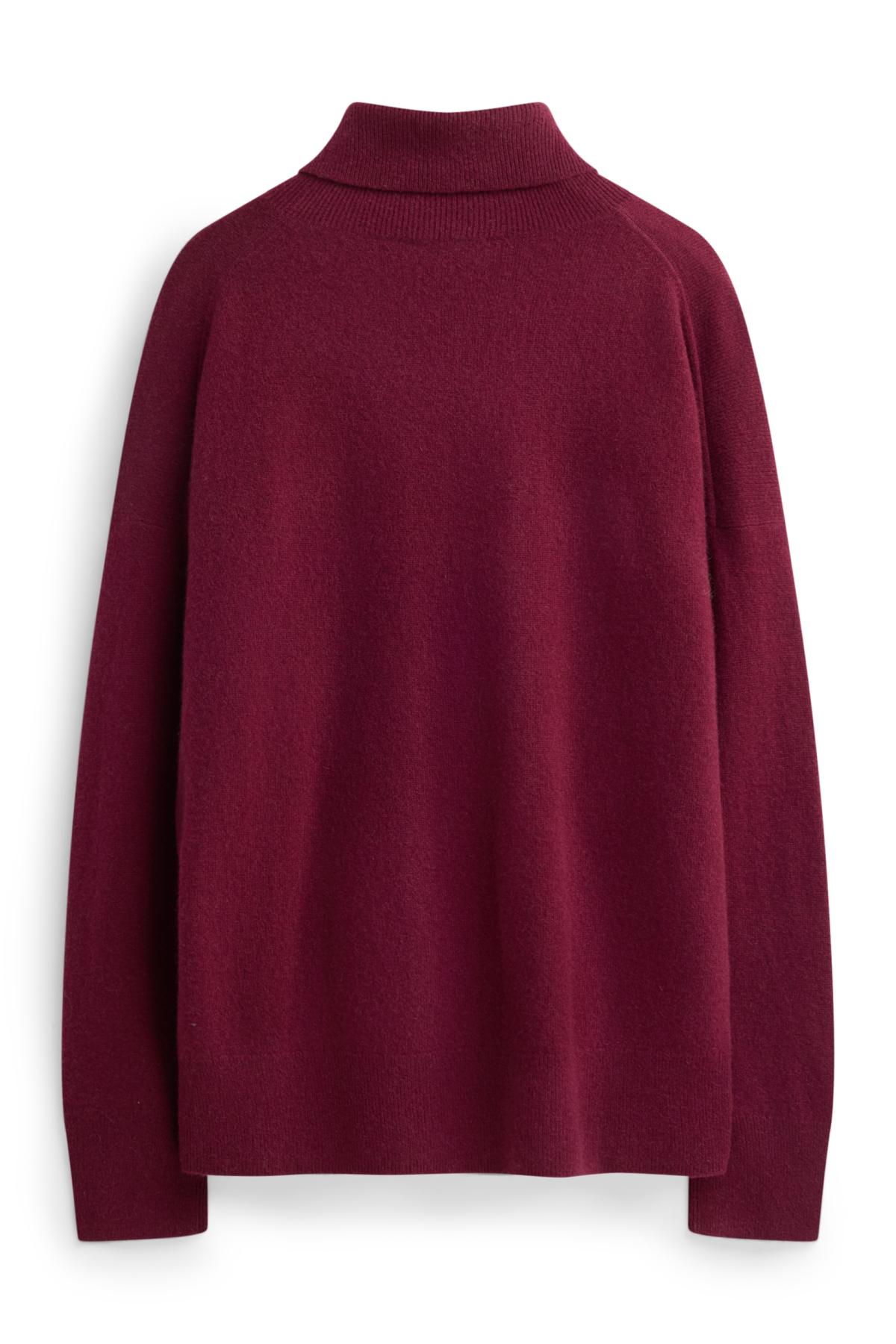 Cashmere turtleneck jumper - bordeaux