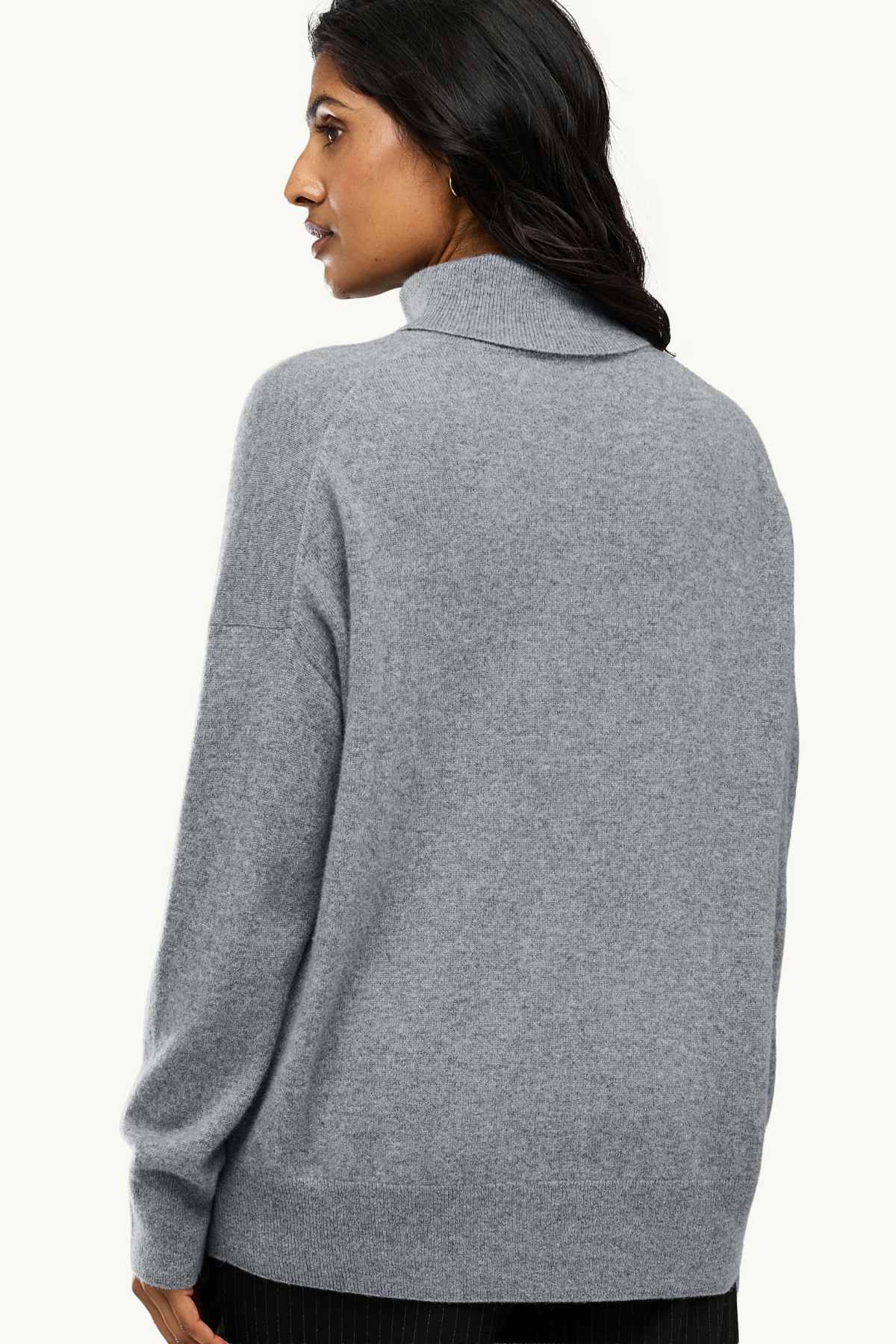 Cashmere turtleneck jumper - gray-melange