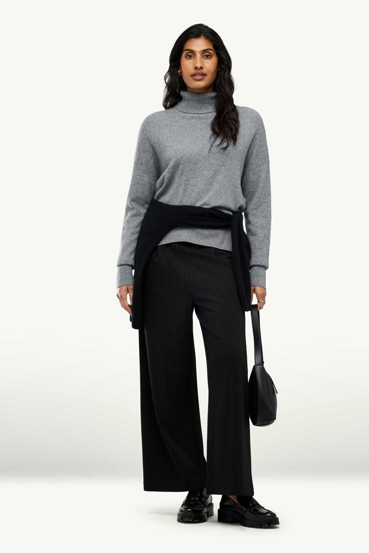 Cashmere turtleneck jumper - gray-melange
