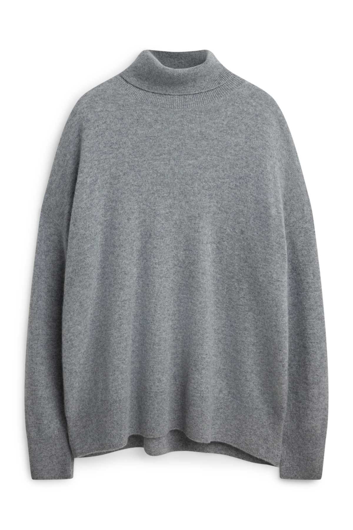 Cashmere turtleneck jumper - gray-melange