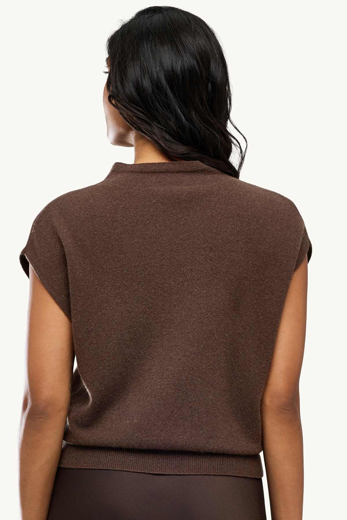 Cashmere slipover - dark brown