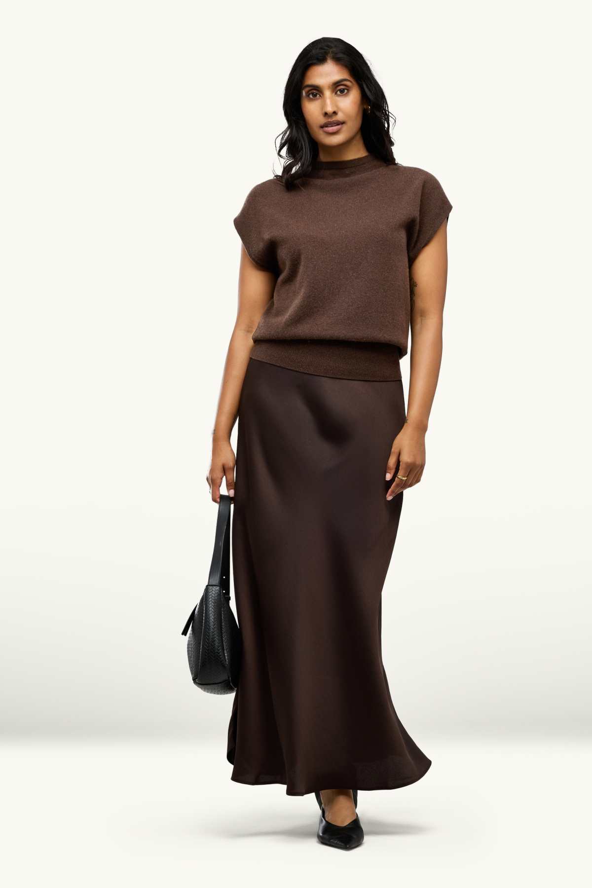 Cashmere slipover - dark brown