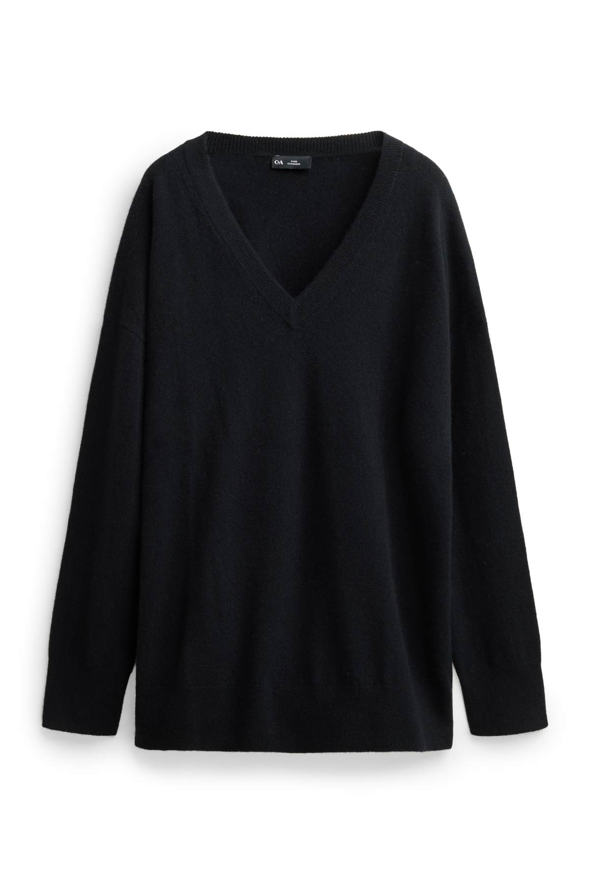 Cashmere V-neck jumper - black
