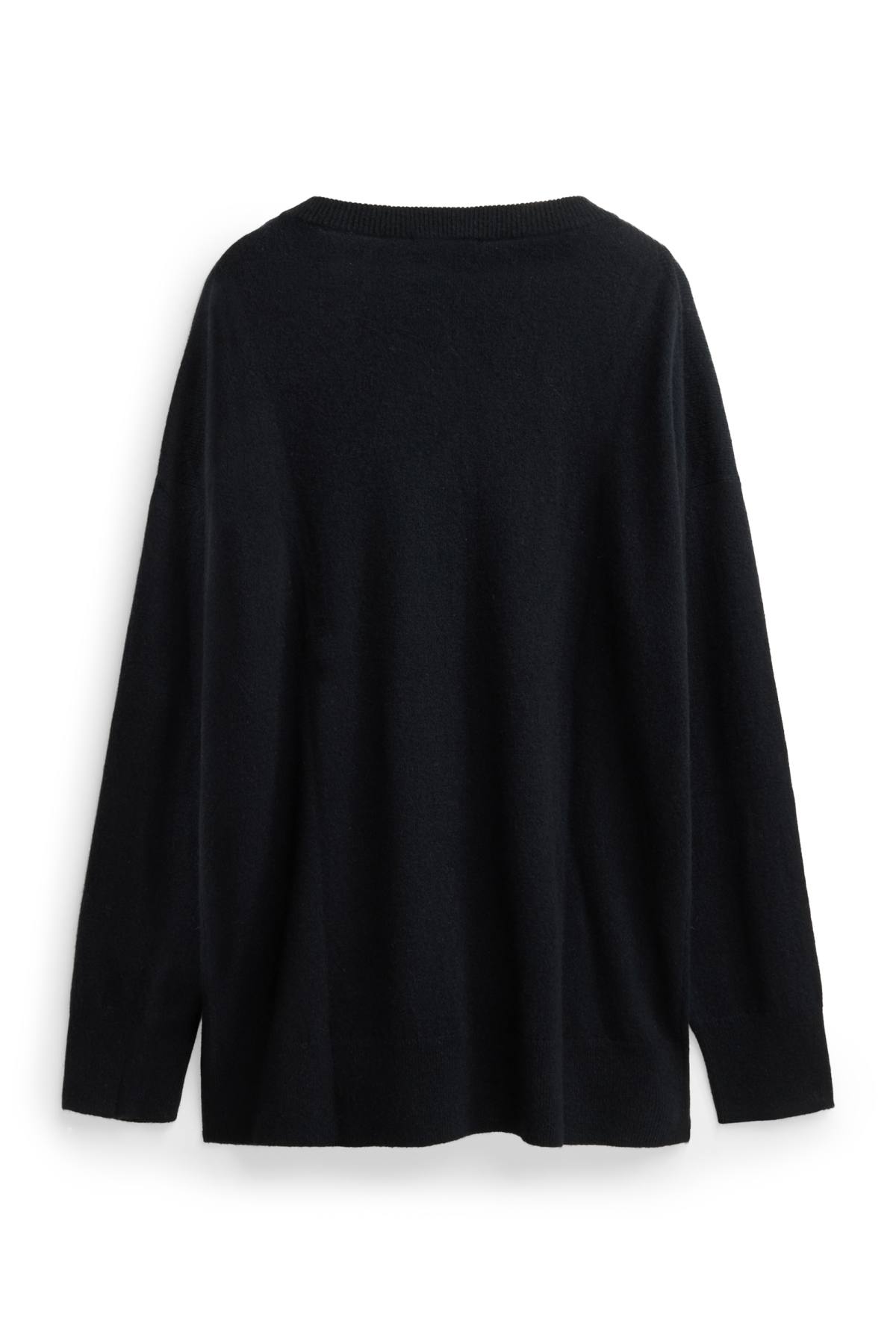 Cashmere V-neck jumper - black