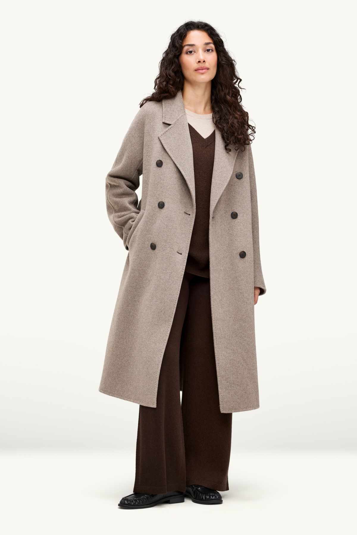 Cashmere V-neck jumper - dark brown