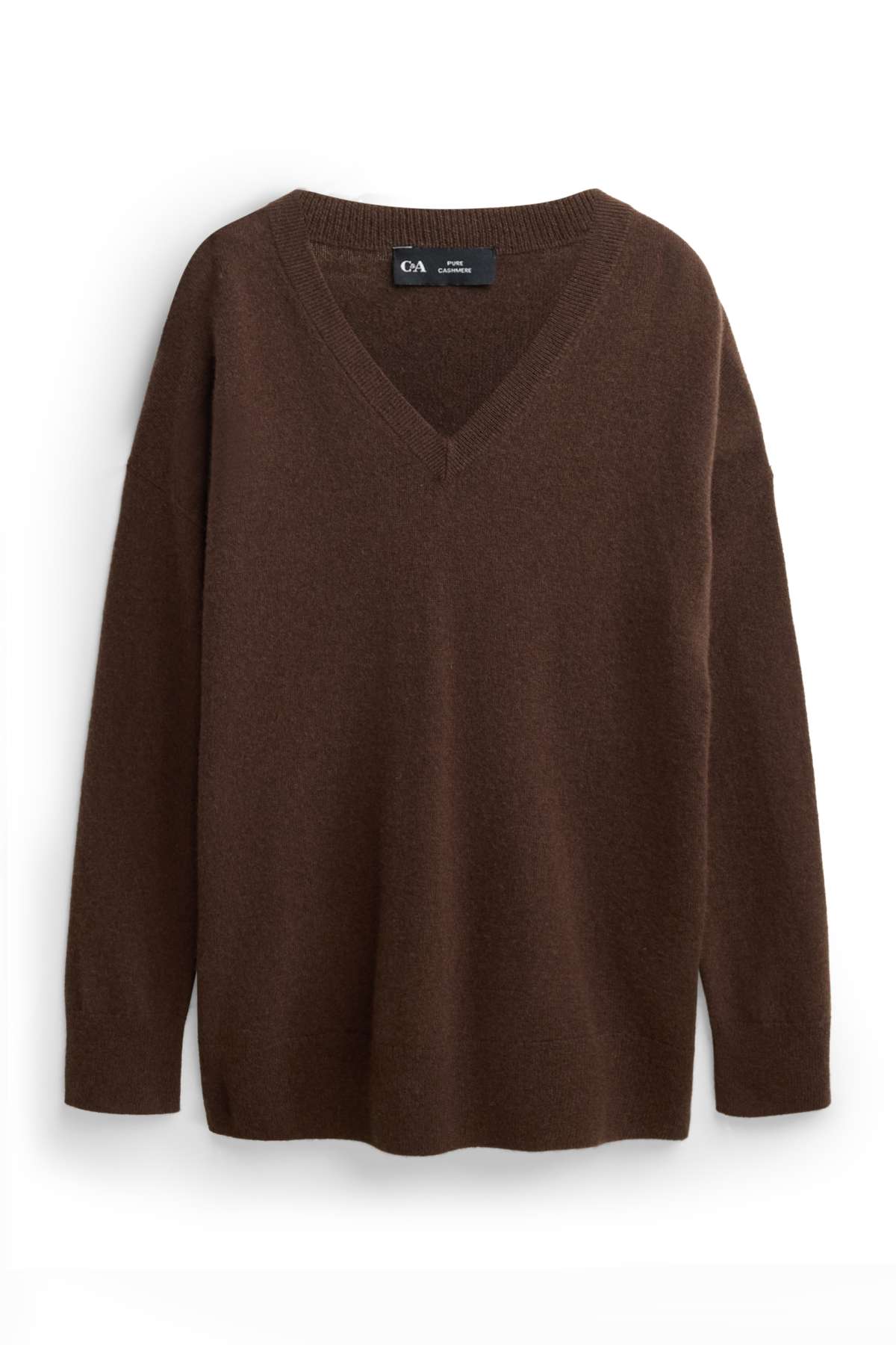 Cashmere V-neck jumper - dark brown