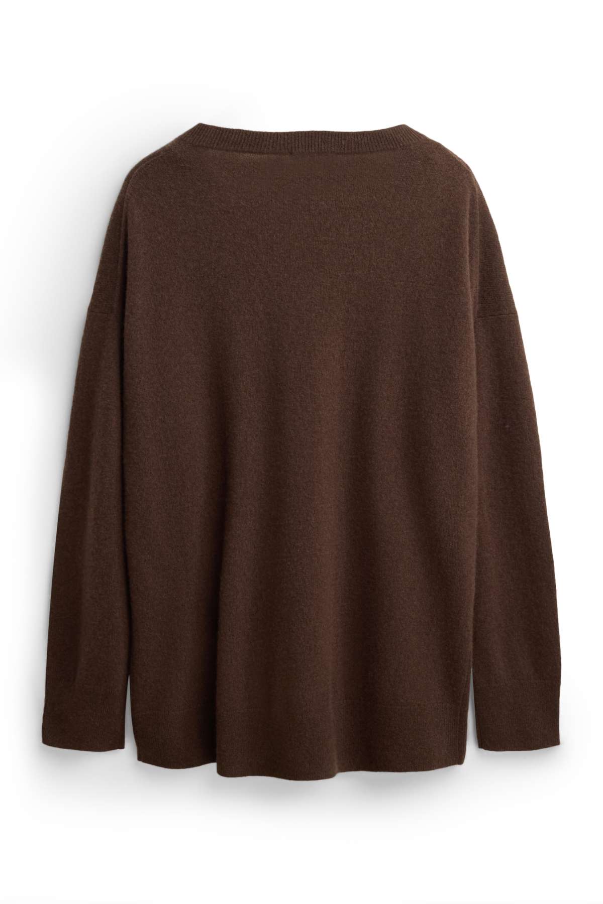 Cashmere V-neck jumper - dark brown