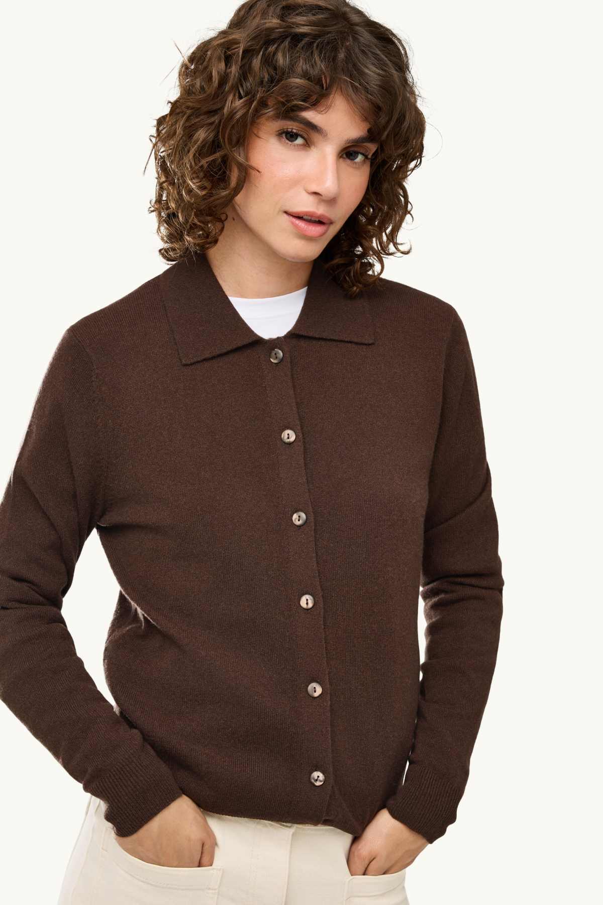 Cashmere cardigan - dark brown