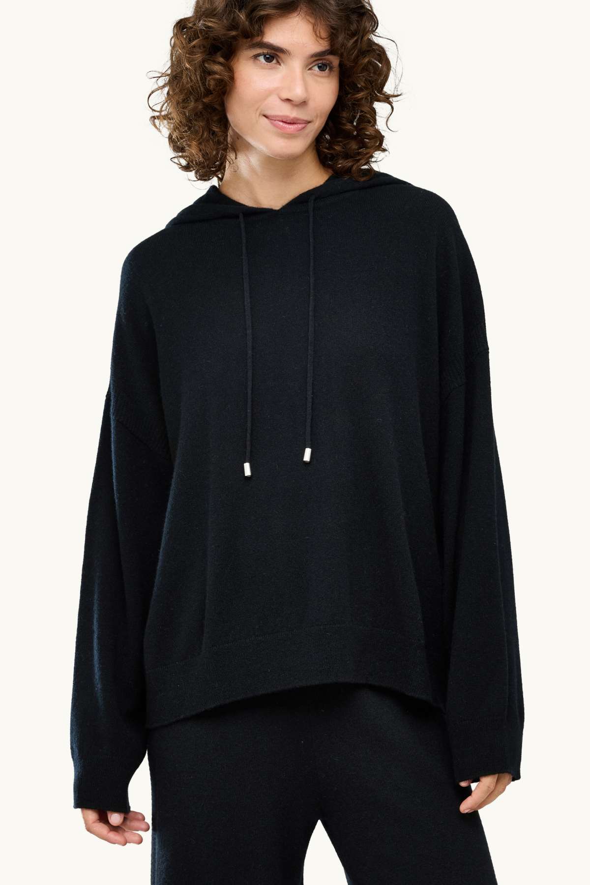 Cashmere hoodie - black