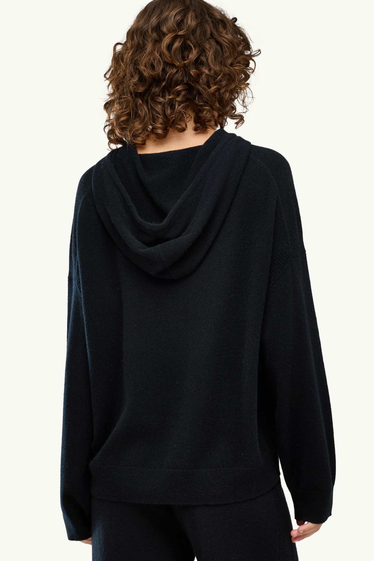 Cashmere hoodie - black