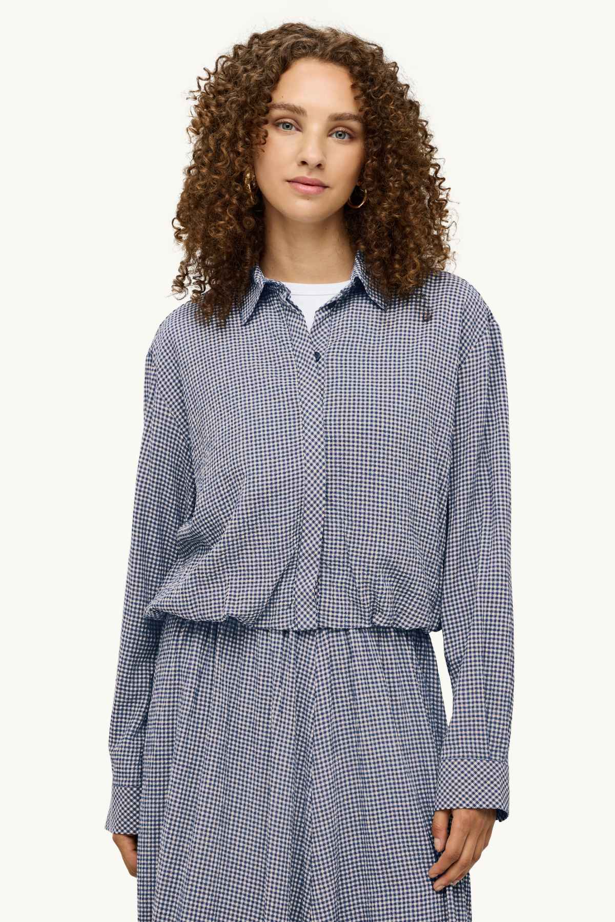 Shirt blouse - check - blue / white
