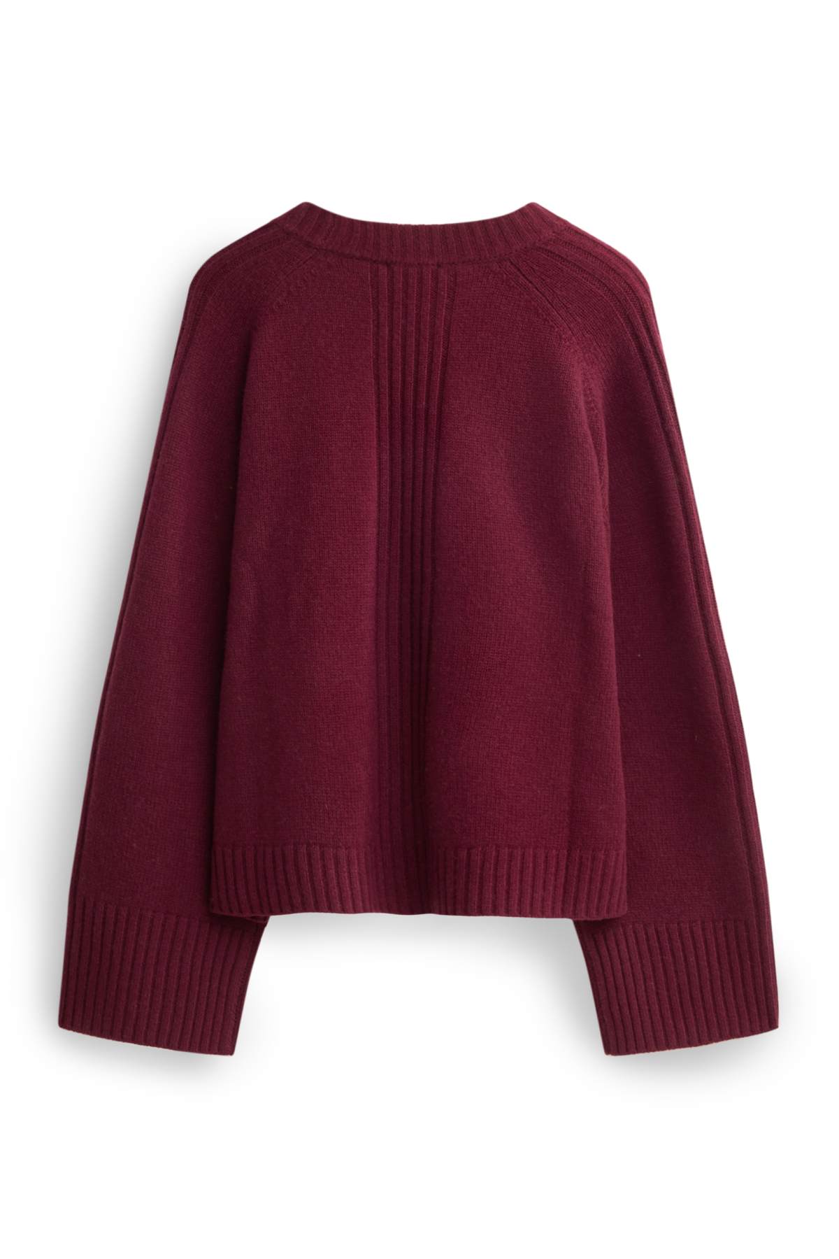 Jumper with cashmere content - wool blend - bordeaux