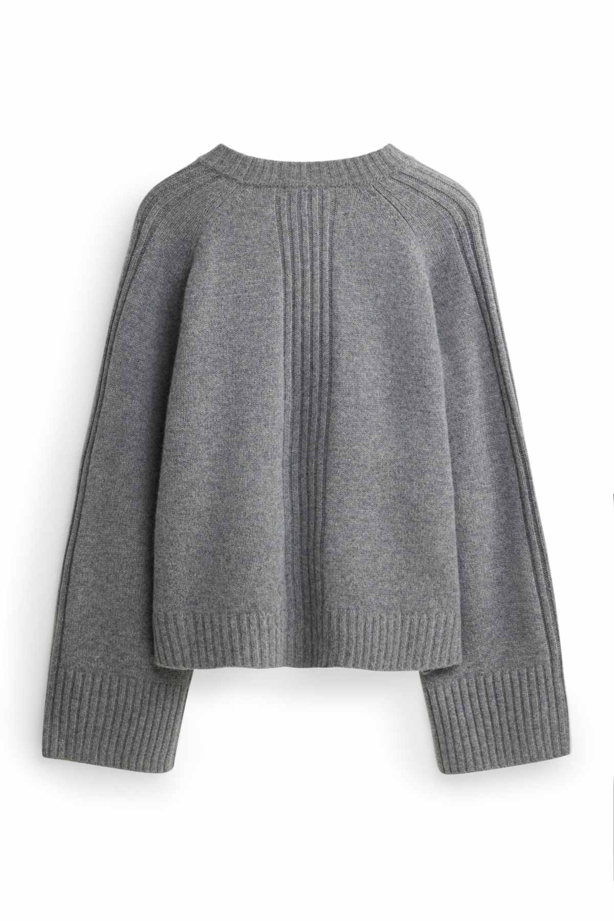 Jumper with cashmere content - wool blend - gray-melange