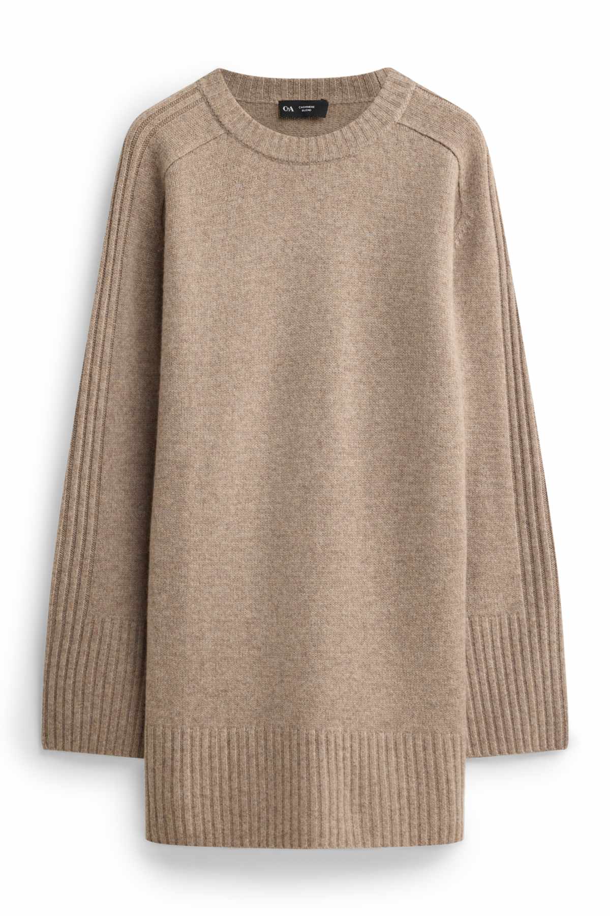 Jumper with cashmere content - wool blend - light brown
