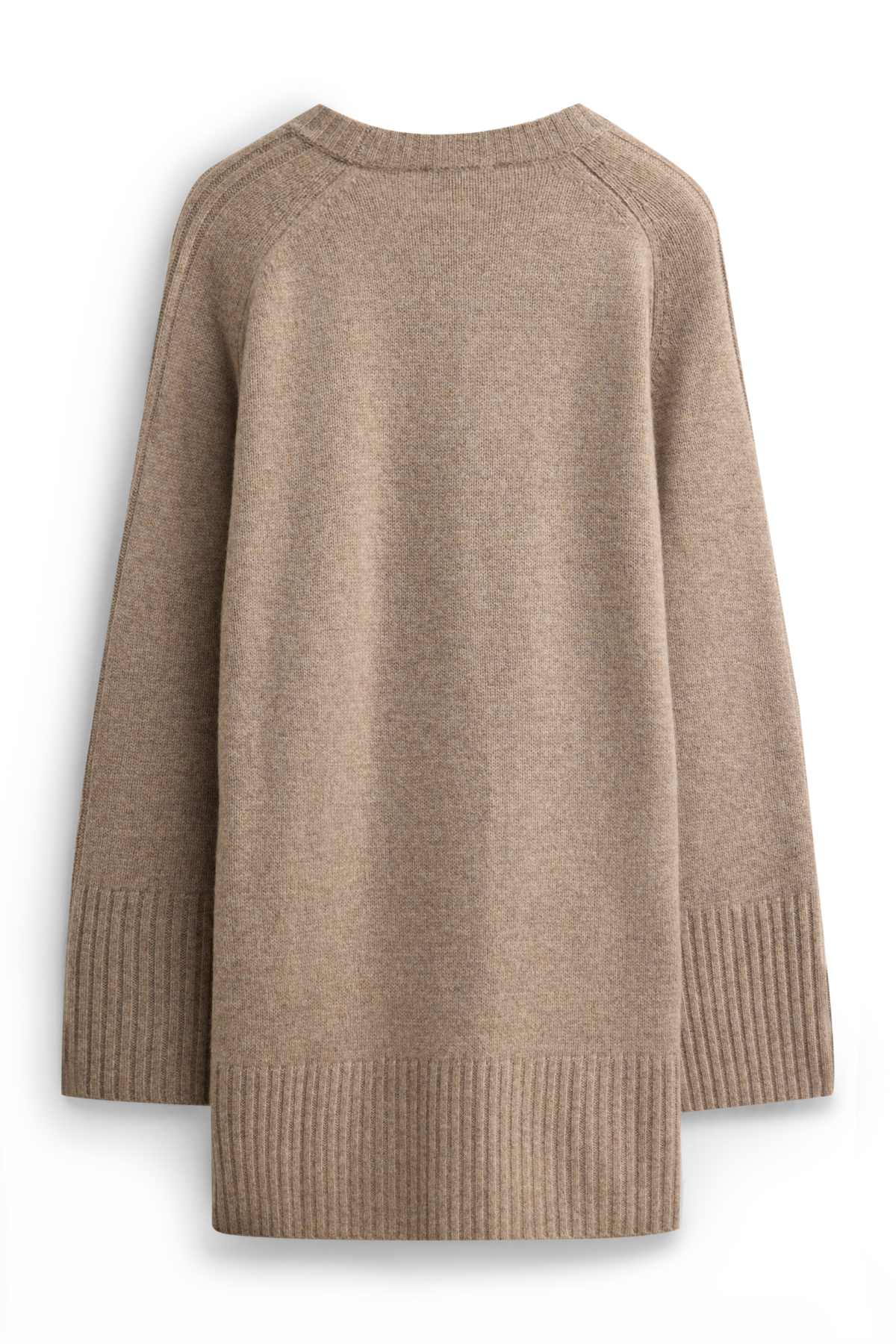 Jumper with cashmere content - wool blend - light brown