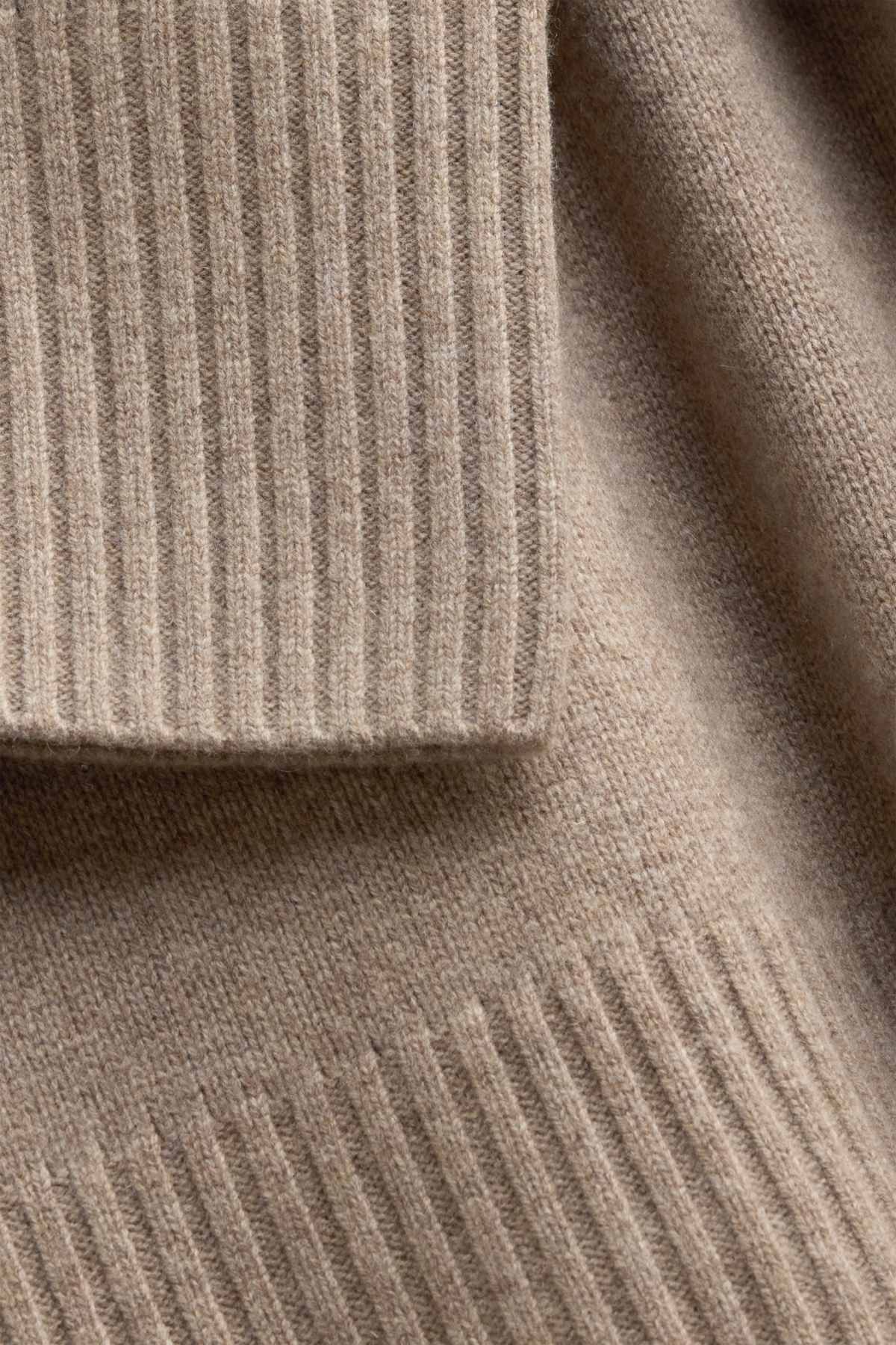 Jumper with cashmere content - wool blend - light brown