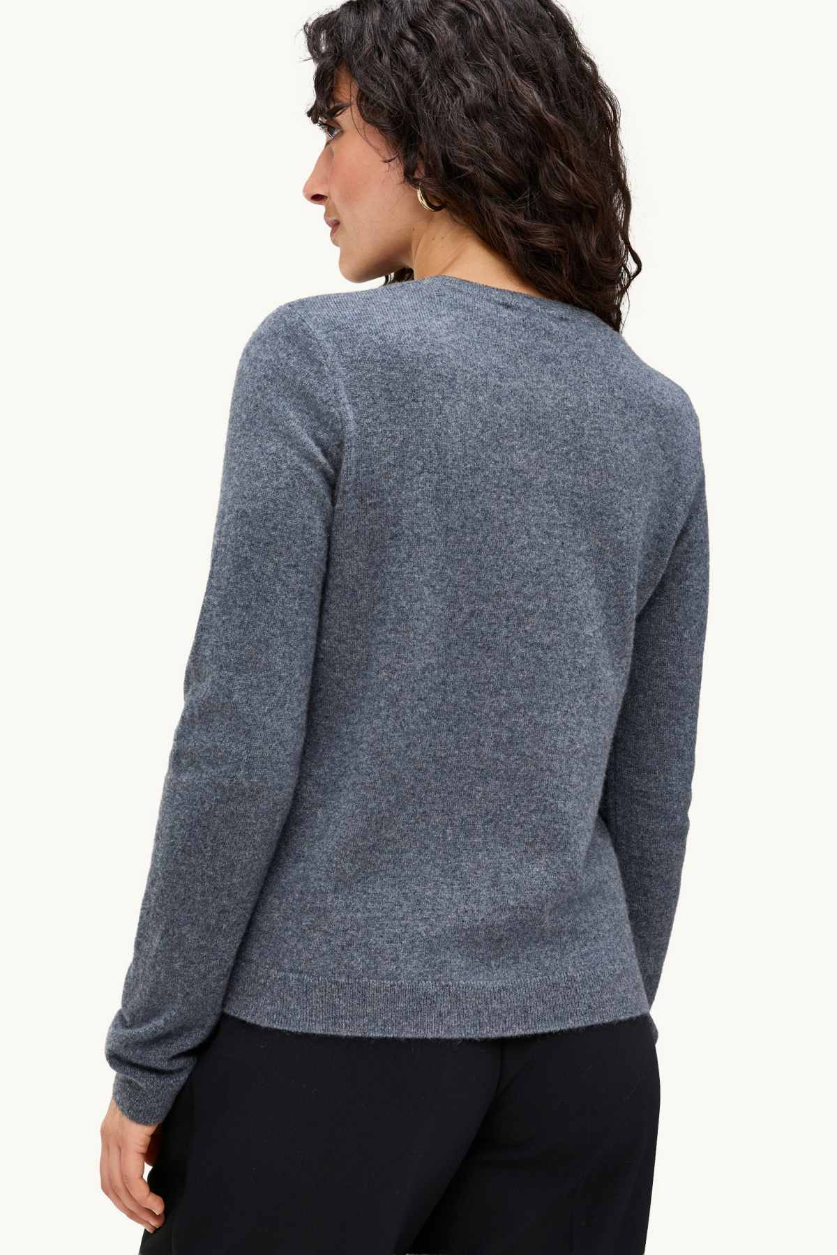 Cashmere cardigan - dark gray melange