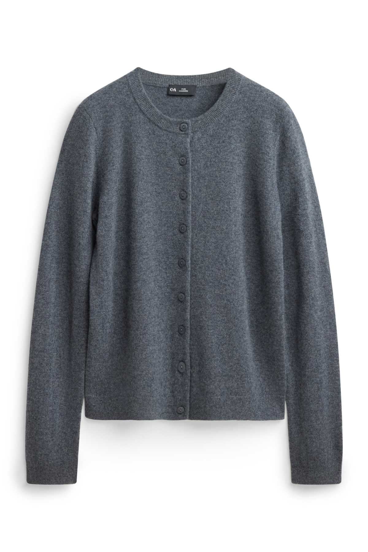 Cashmere cardigan - dark gray melange