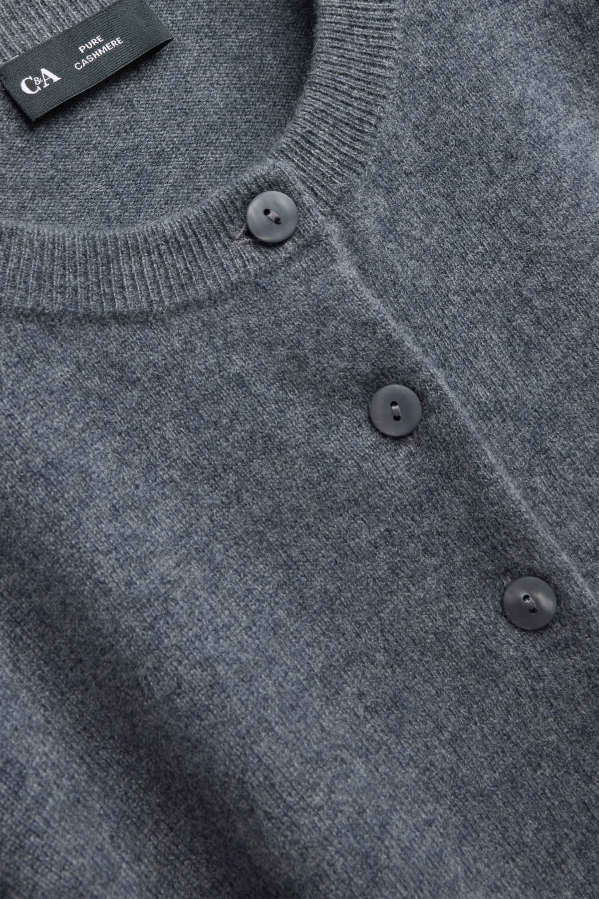 Cashmere cardigan - dark gray melange