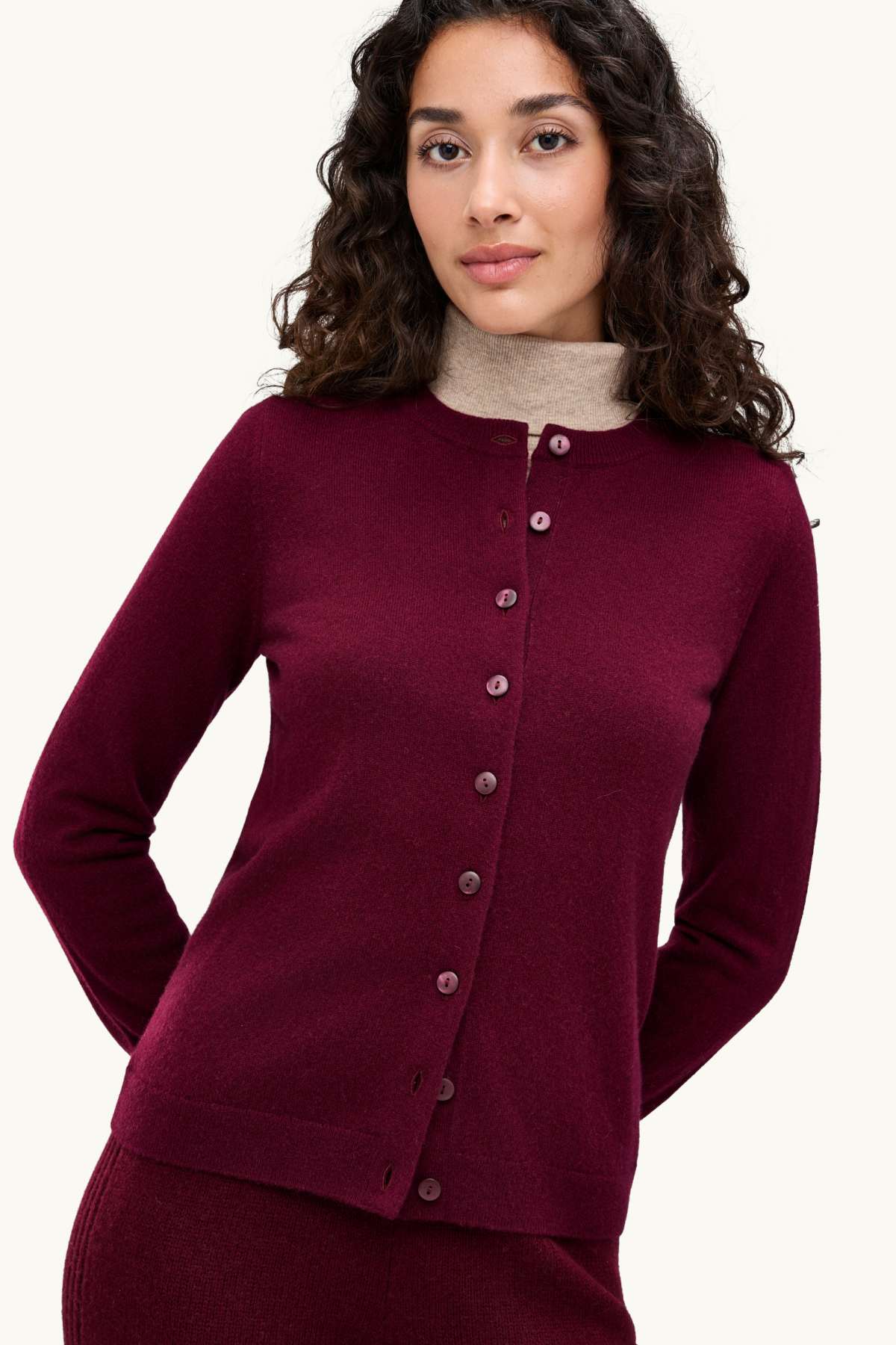 Cashmere cardigan - bordeaux