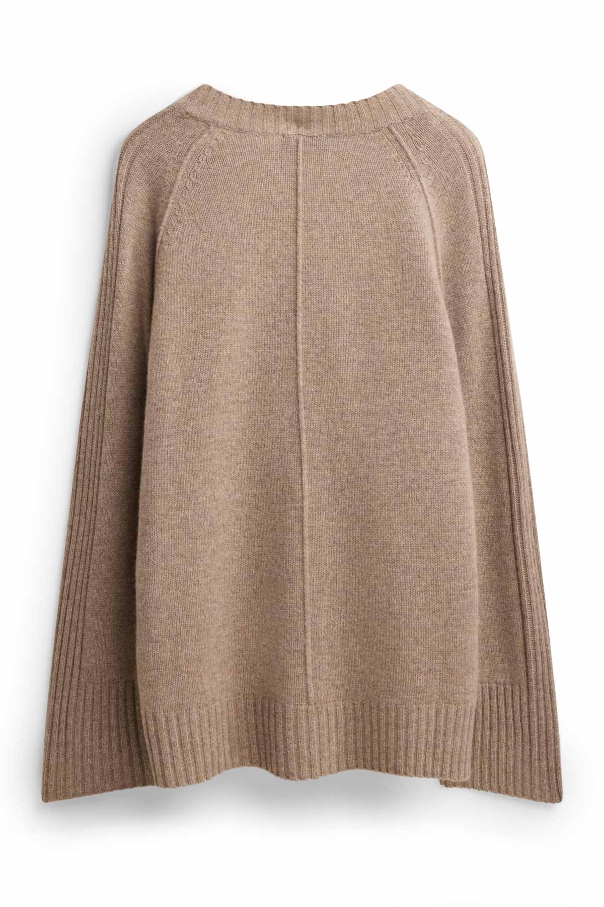 Cardigan with cashmere content - wool blend - light brown