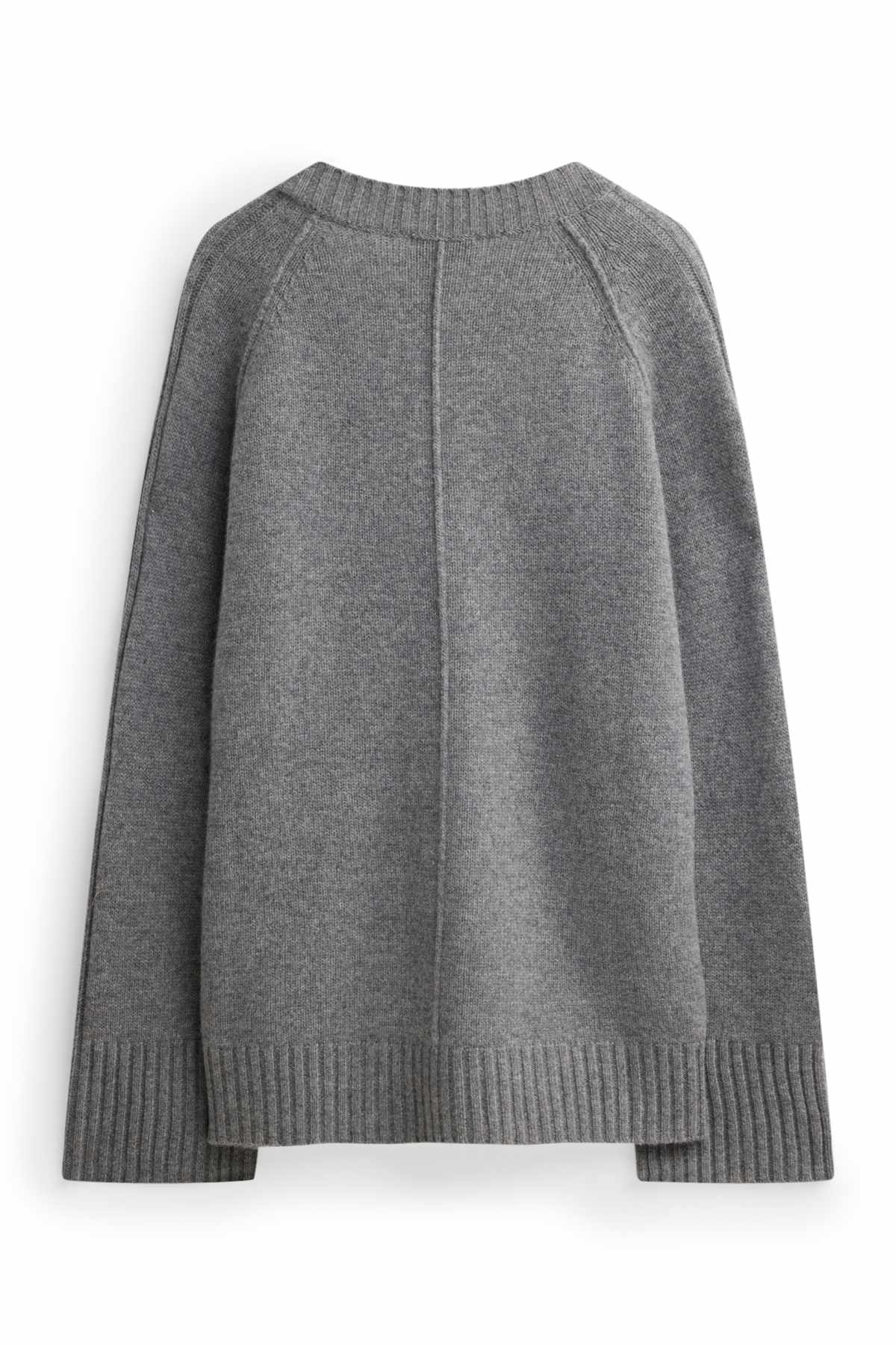 Cardigan with cashmere content - wool blend - gray