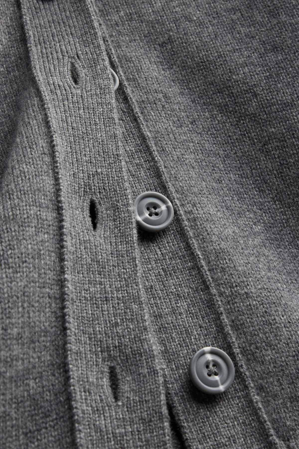 Cardigan with cashmere content - wool blend - gray