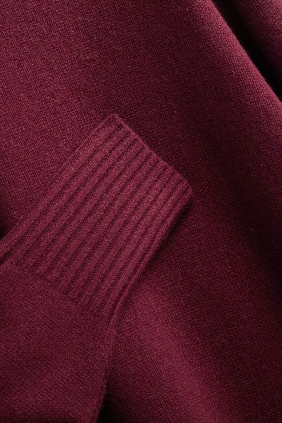 Jumper with stand-up collar and cashmere content - wool blend - bordeaux