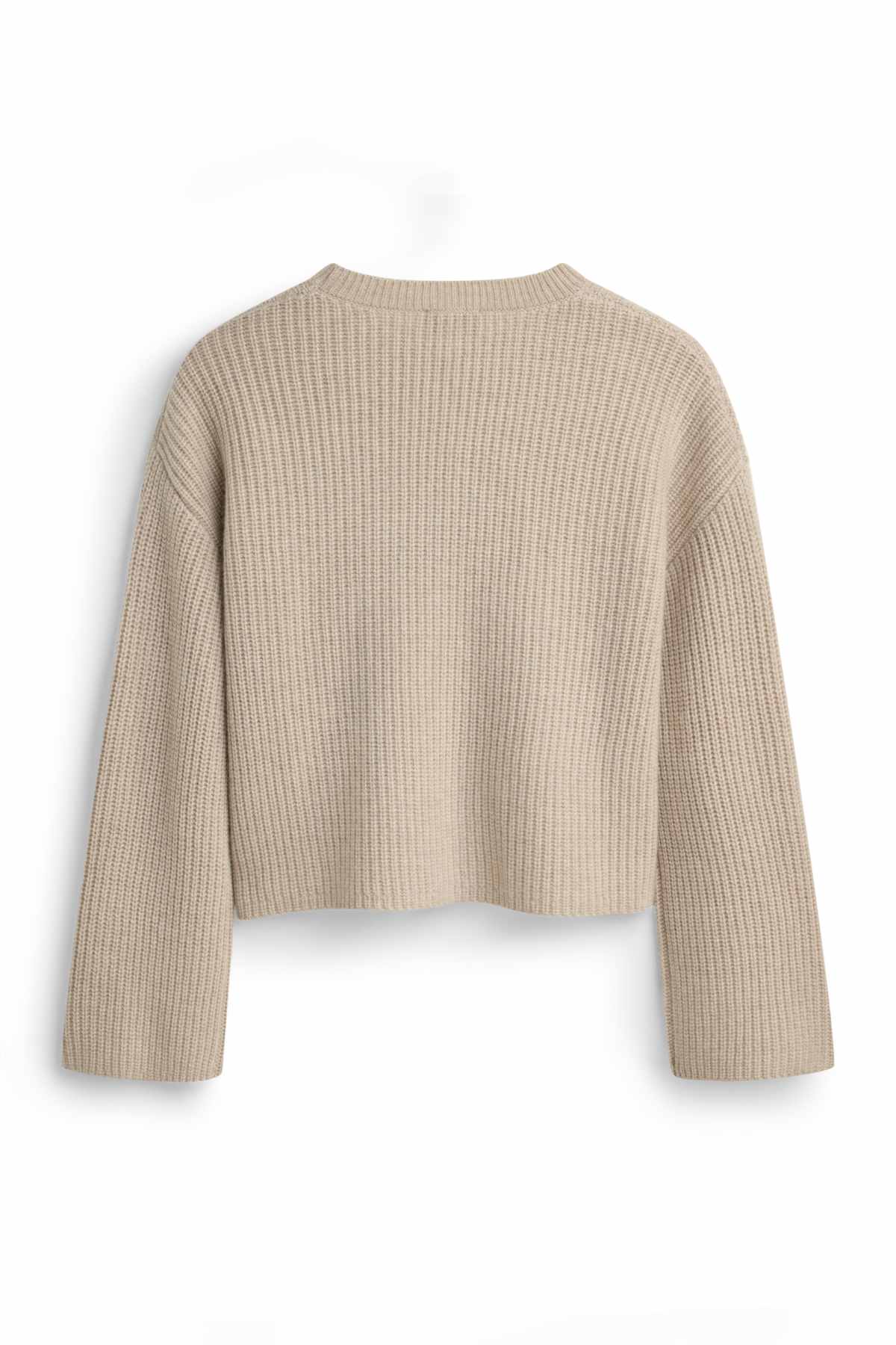 Cashmere jumper - ribbed - beige