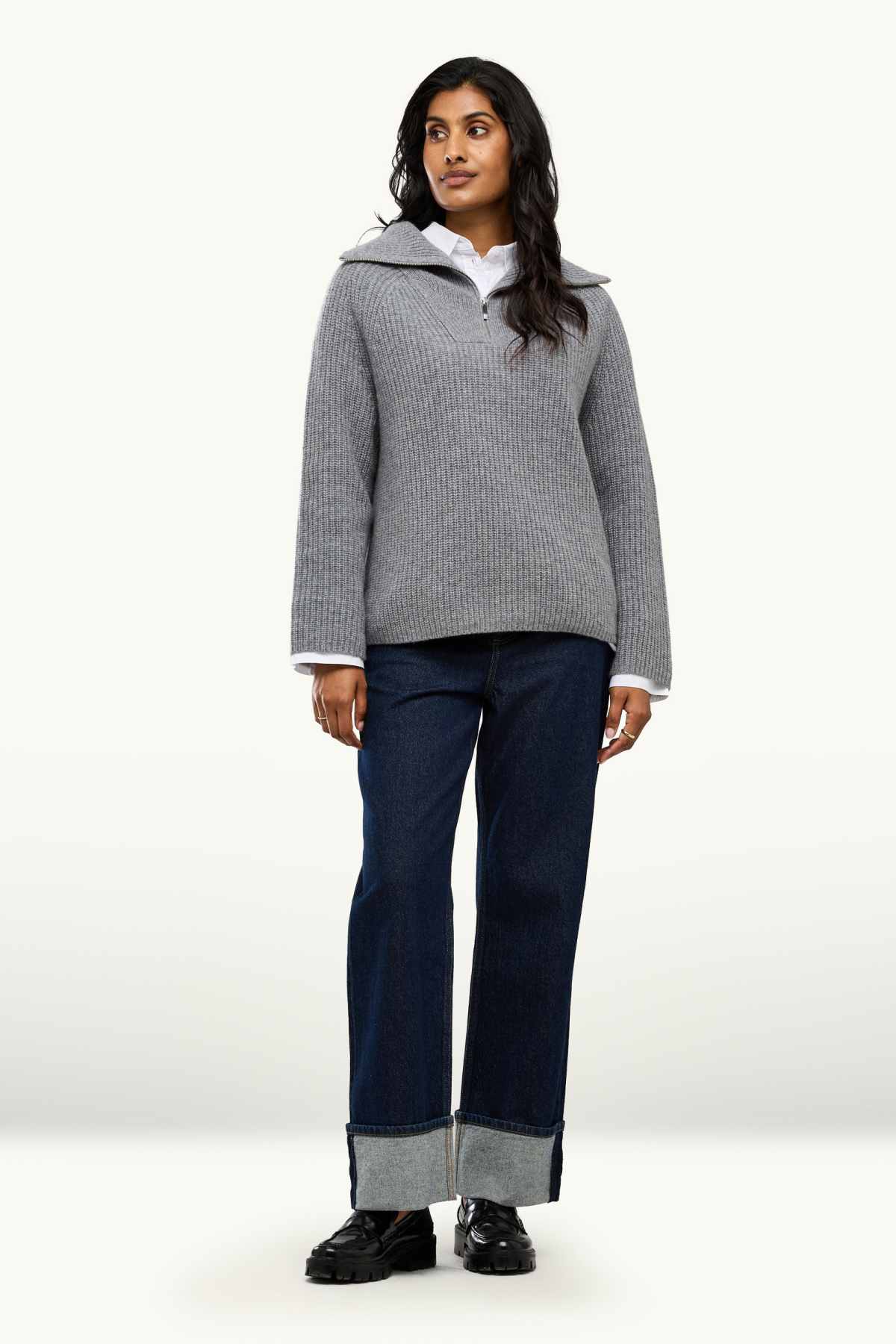 Cashmere jumper - gray-melange