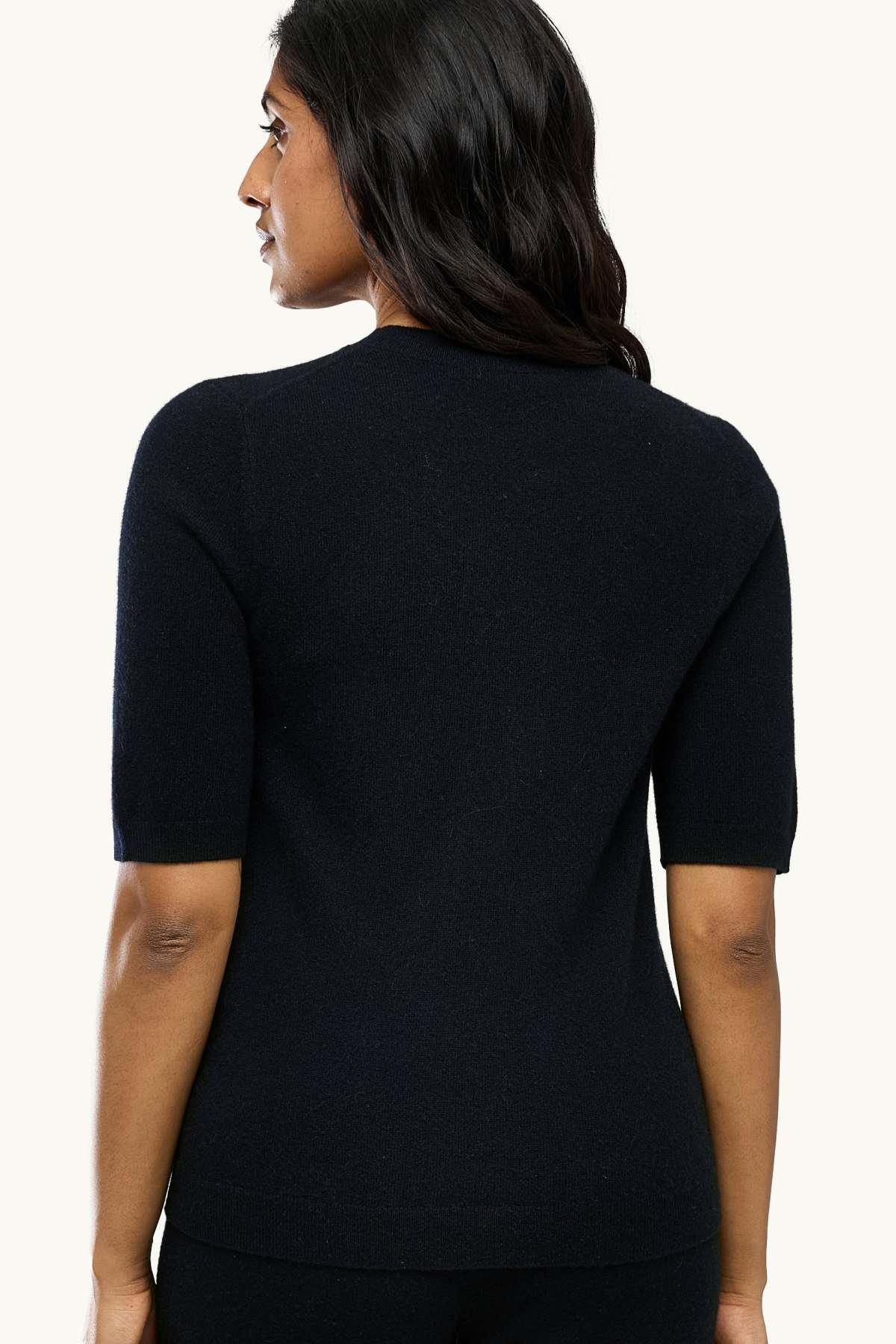 Cashmere jumper - short sleeve - black