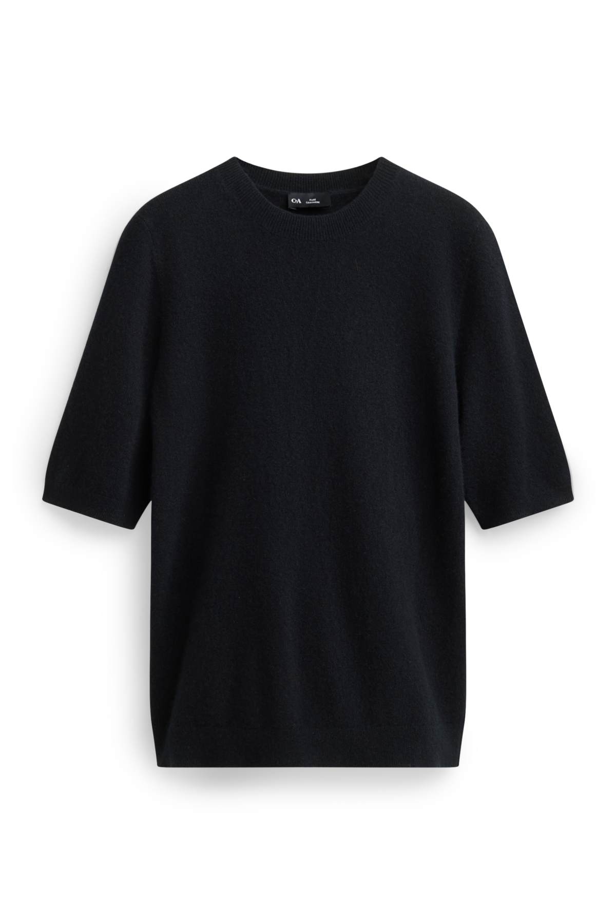 Cashmere jumper - short sleeve - black
